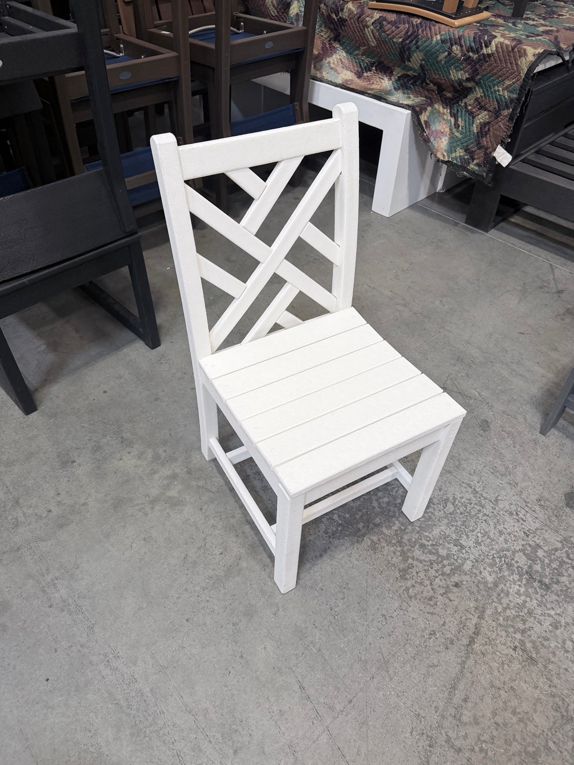 Chippendale Dining Armless Side Chair – White