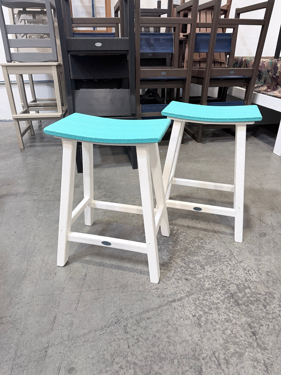 All-Weather Side Stools Set of 2 – Aruba / White