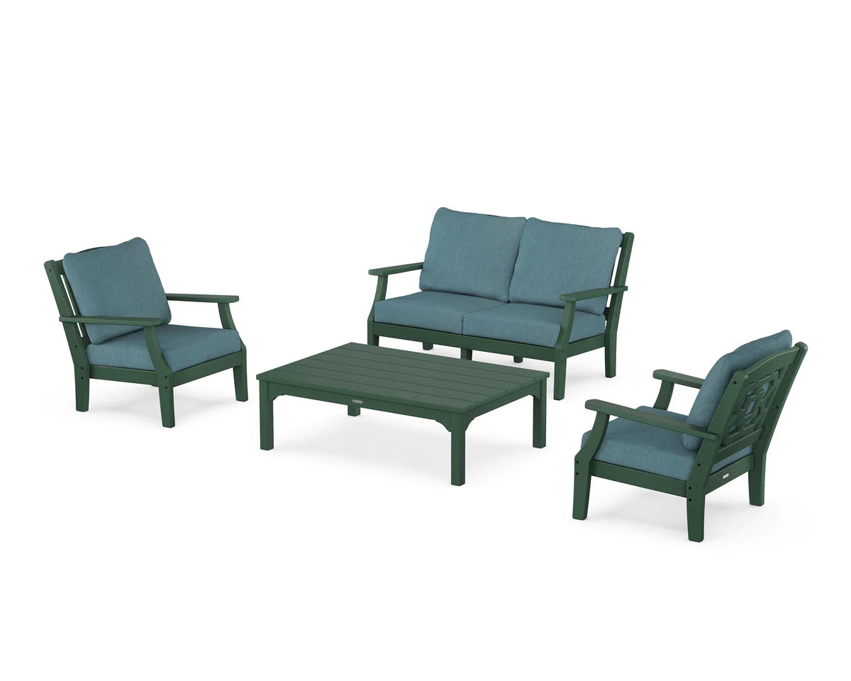 Chinoiserie 4-Piece Deep Seating Set with Loveseat