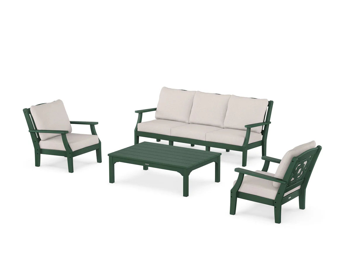 Chinoiserie 4-Piece Deep Seating Set with Sofa