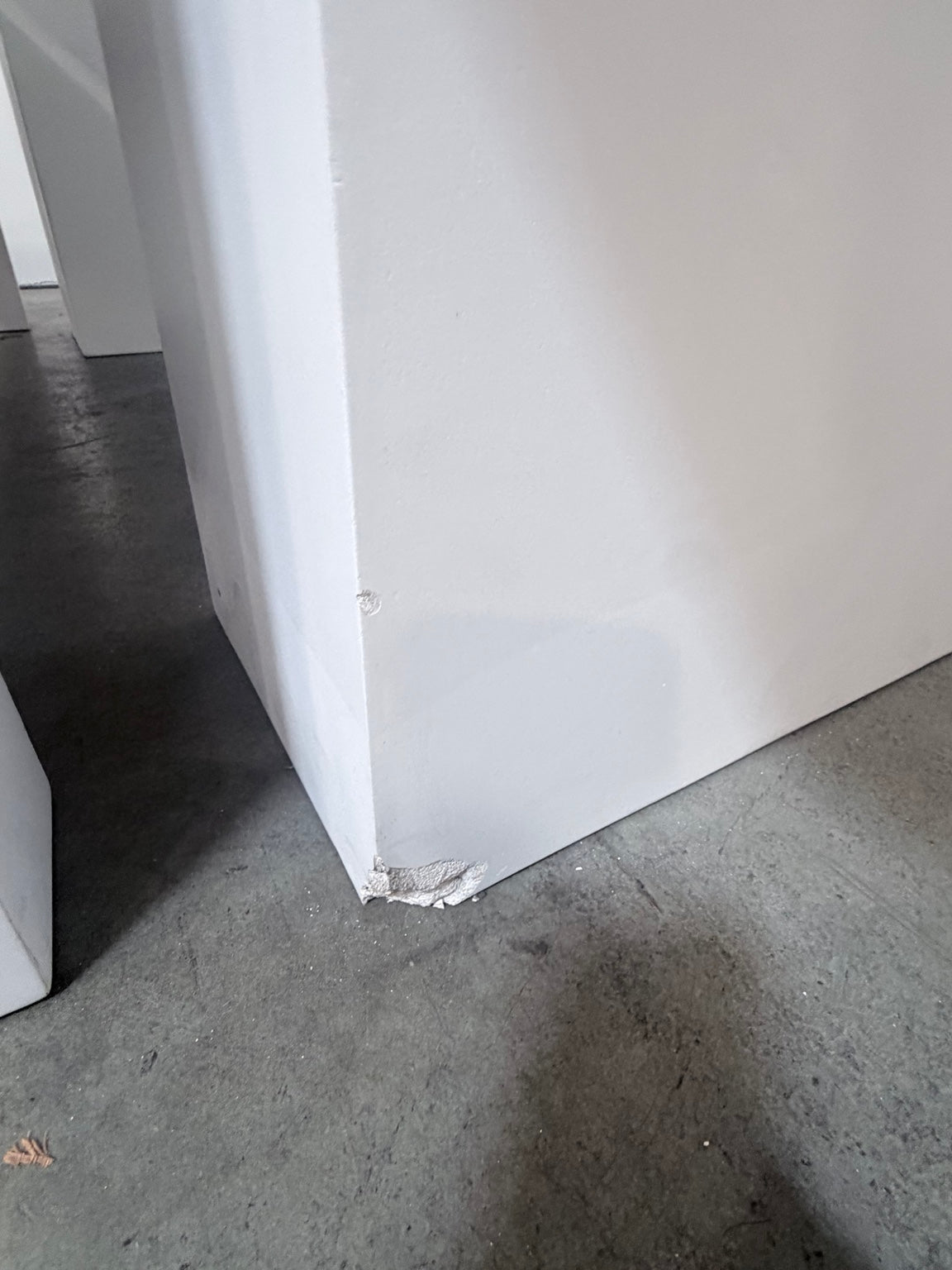 White concret table with bench