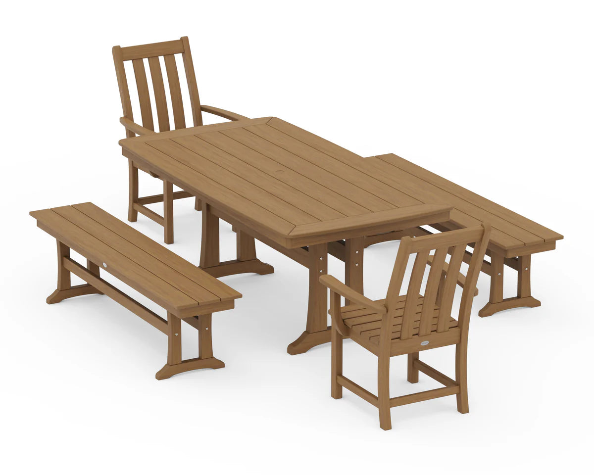 Vineyard 5-Piece Dining Set with Trestle Legs