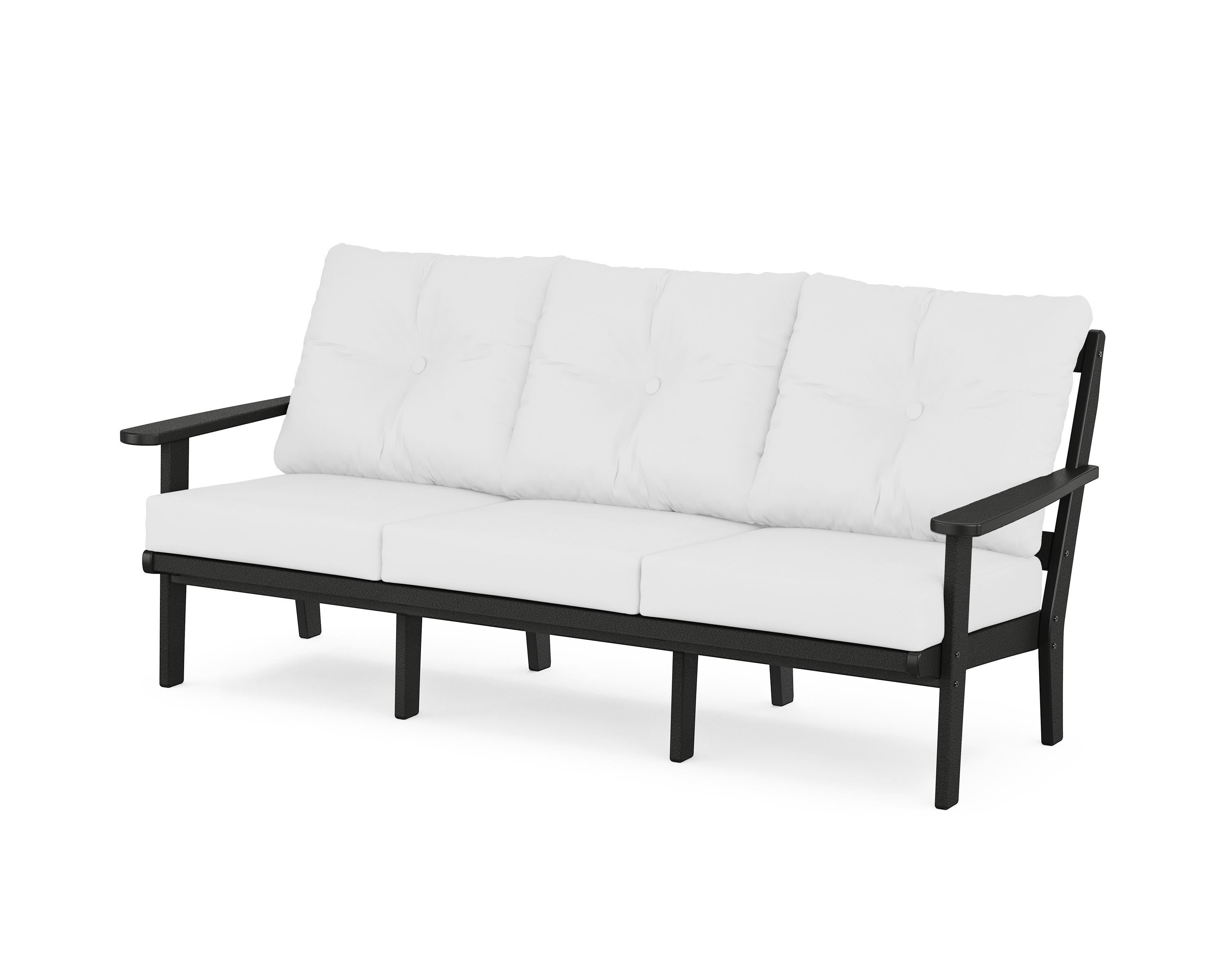 POLYWOOD® Mission Deep Seating Sofa in Black / Natural