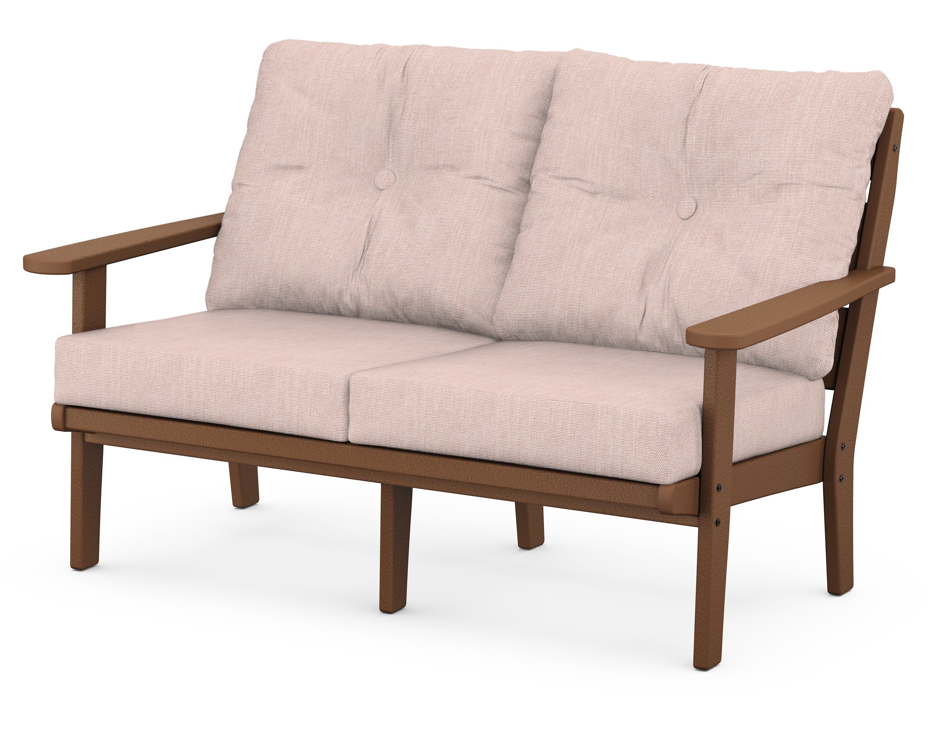 POLYWOOD® Lakeside Deep Seating Loveseat in Teak / Play Cameo
