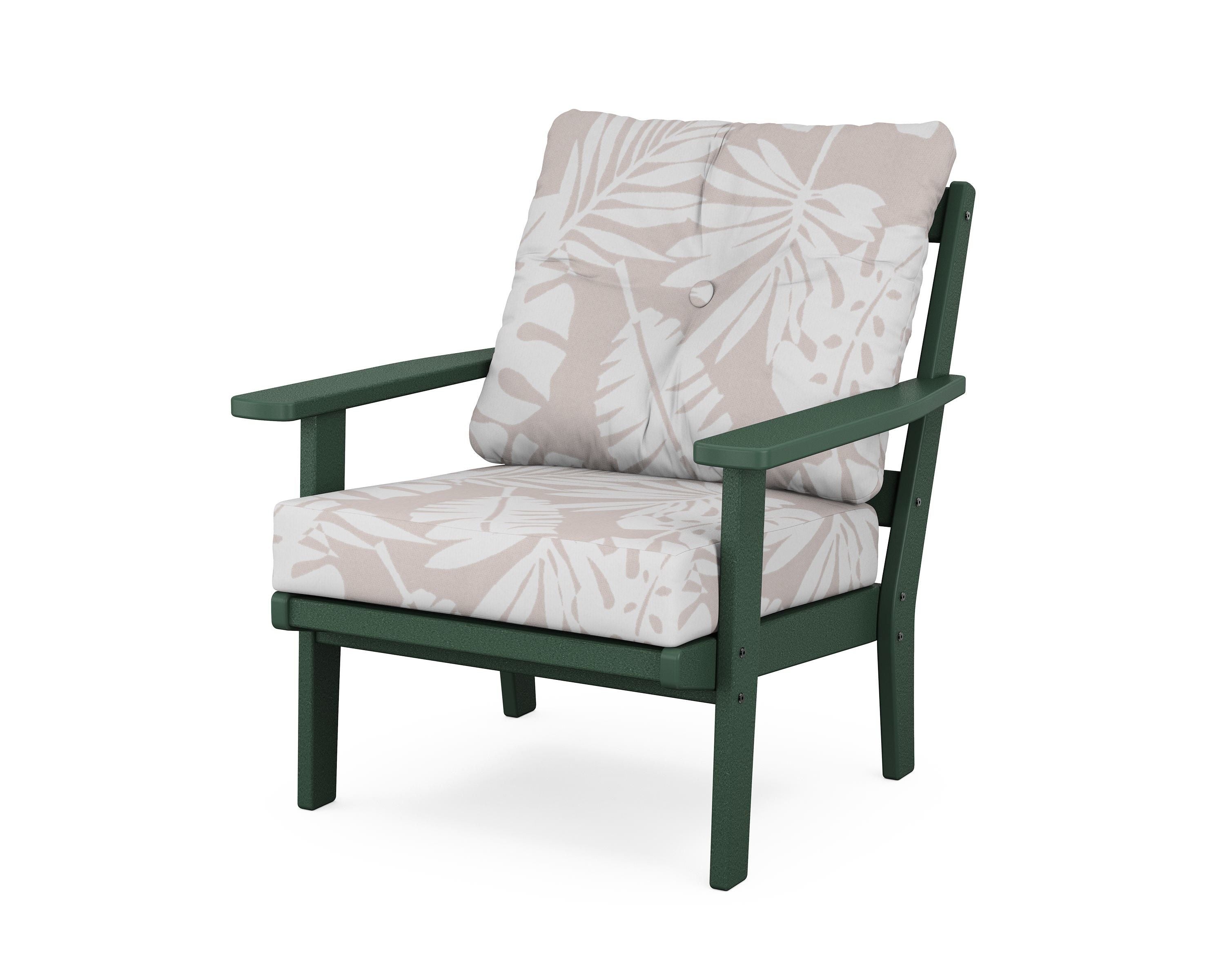 POLYWOOD® Prairie Deep Seating Chair in Green / Leaf Dune Burlap