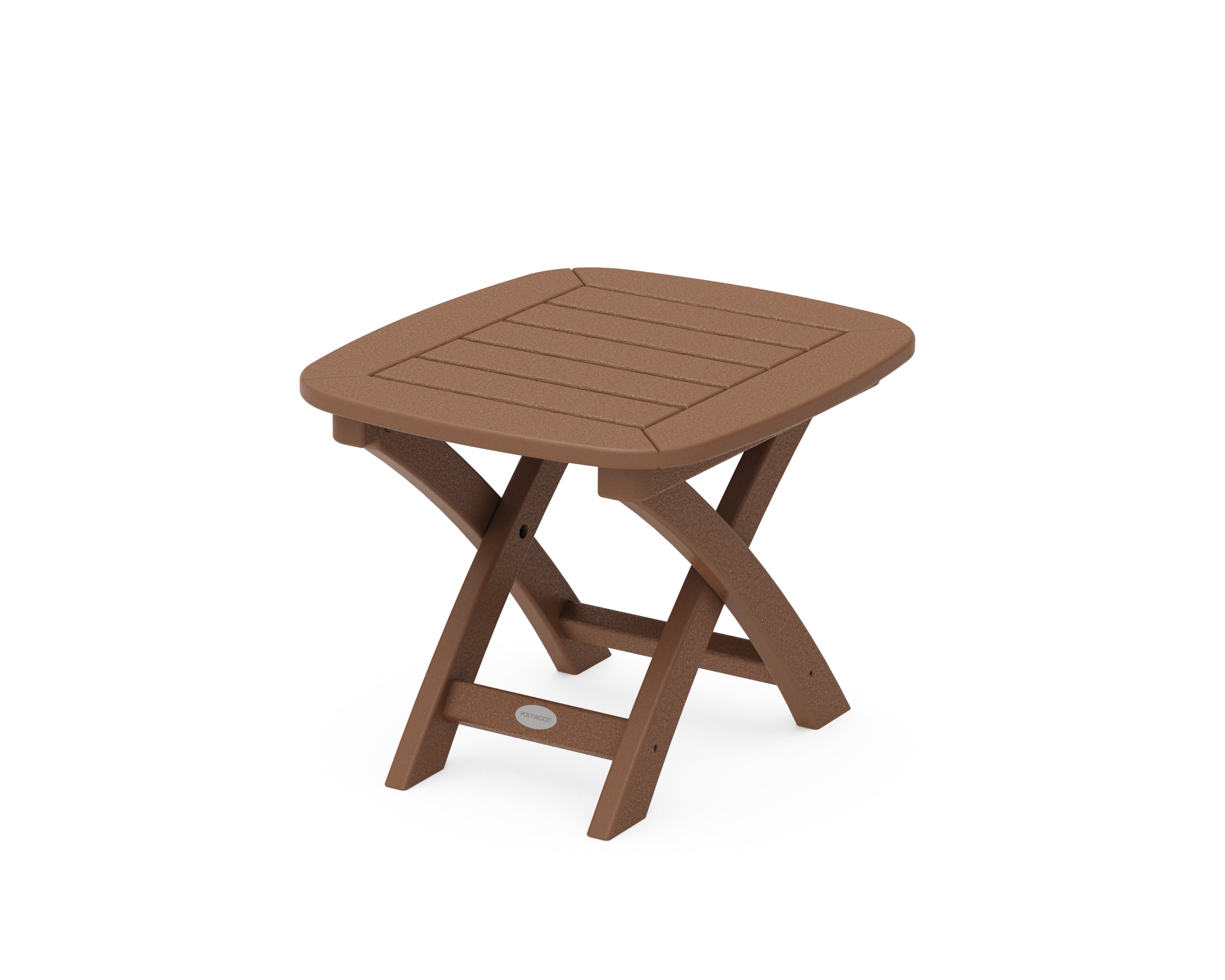 POLYWOOD® Nautical 21" x 18" Side Table in Teak