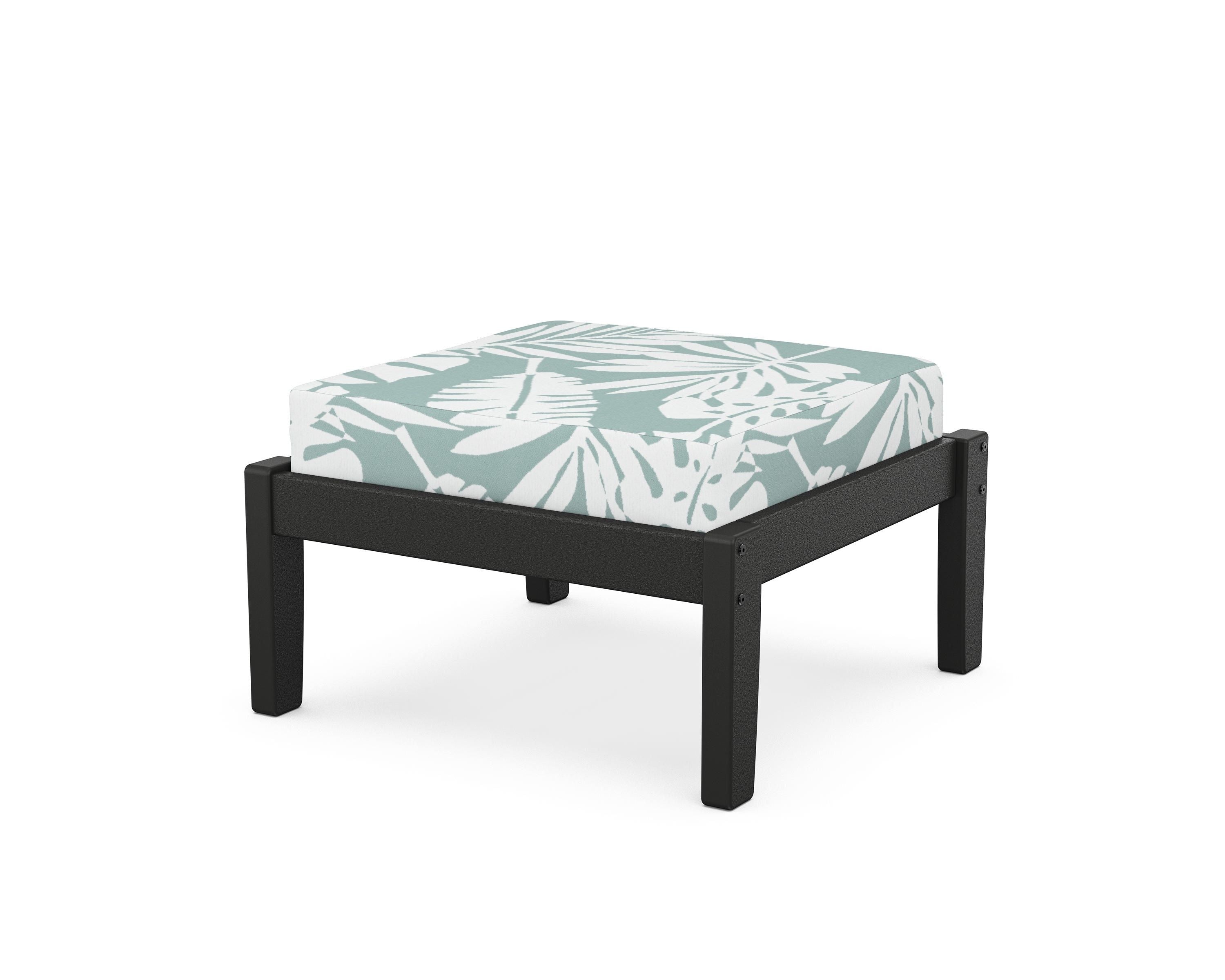 Unbranded Deep Seating Ottoman in Black / Leaf Glacier Spa