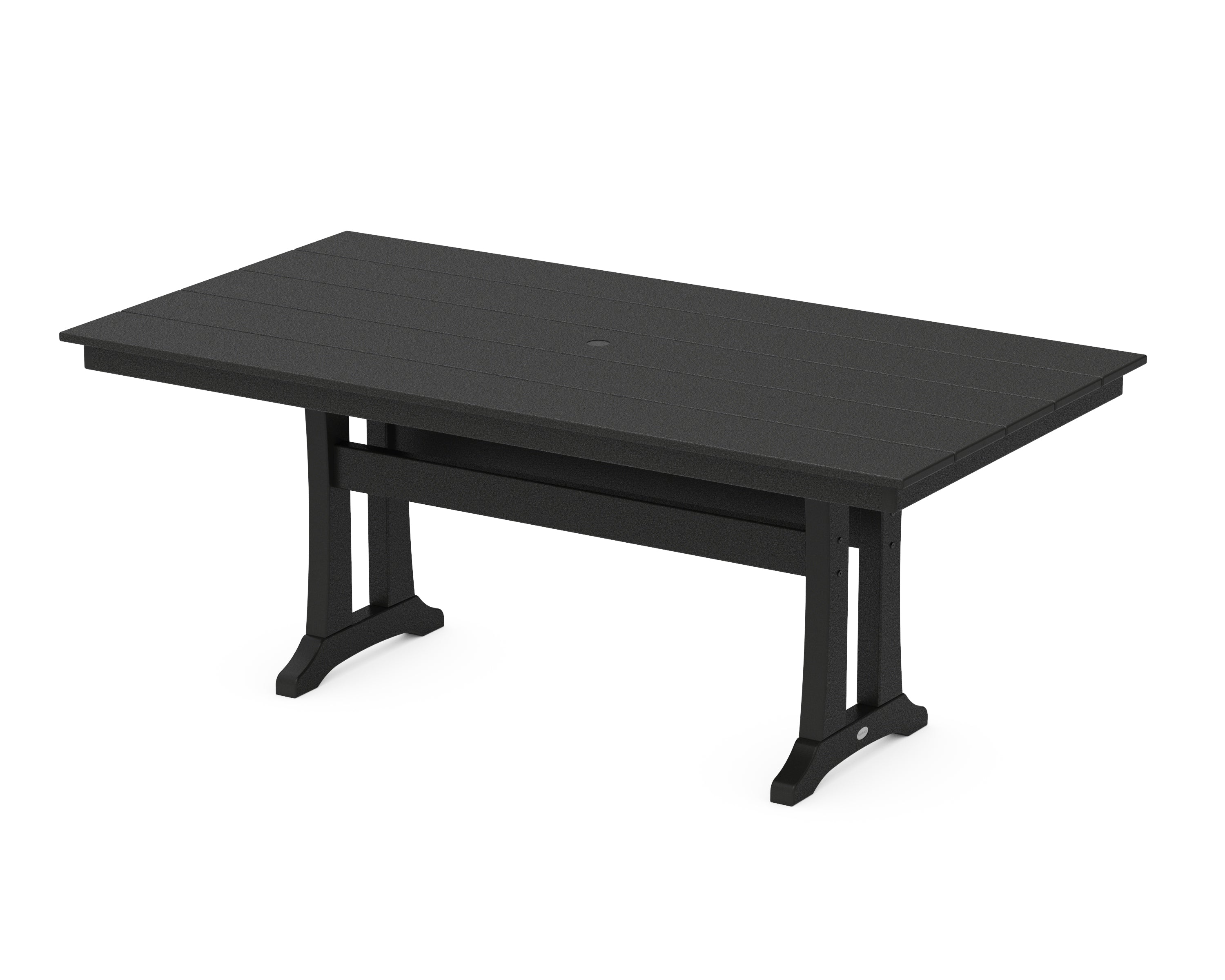 POLYWOOD® Farmhouse Trestle 37" x 72" Dining Table in Black