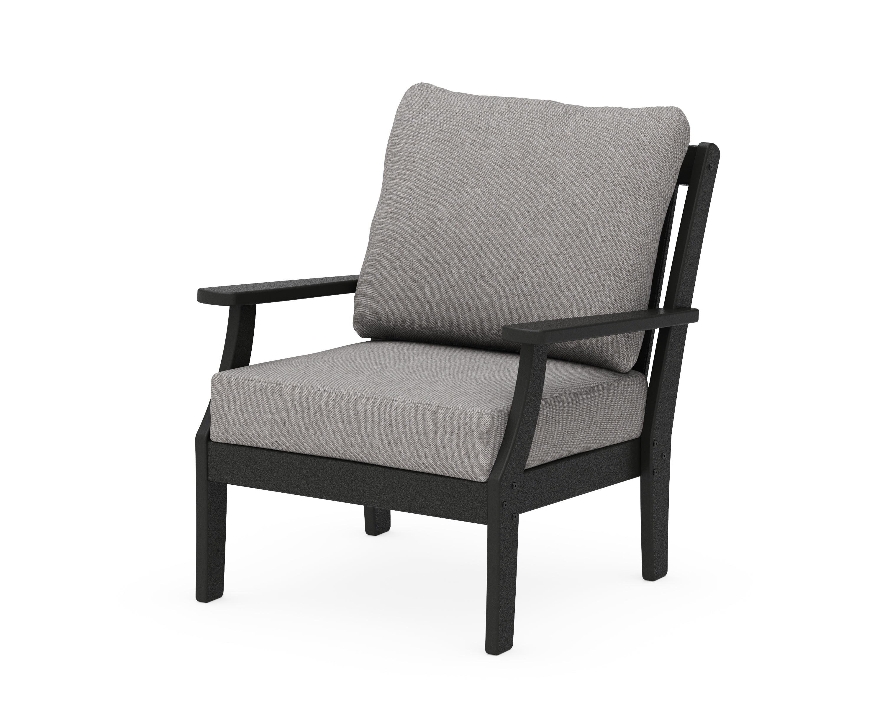 POLYWOOD® Braxton Deep Seating Chair in Black / Grey Mist