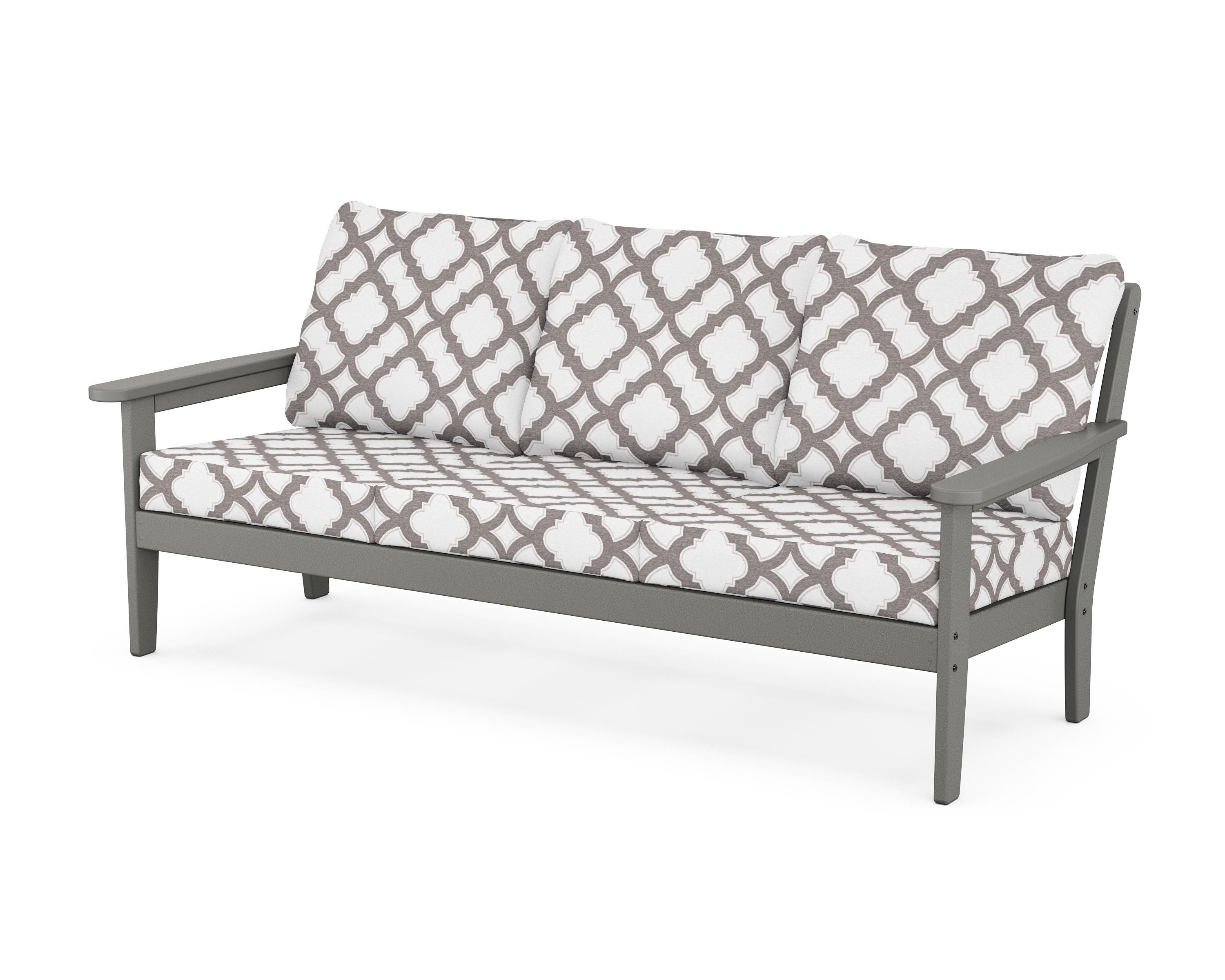 Country Living Cottage Deep Seating Sofa in Slate Grey / Trellis Grey Mist