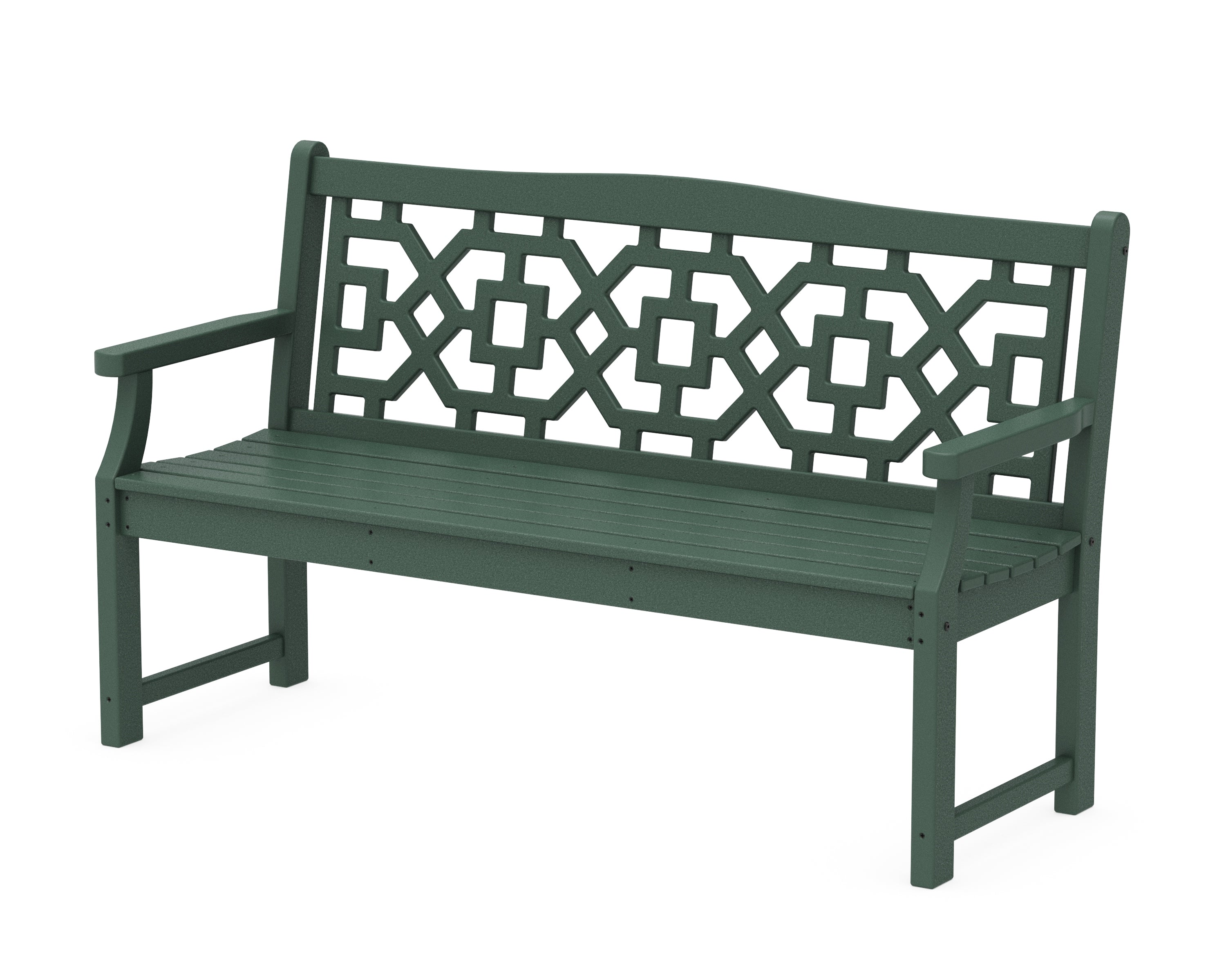 Martha Stewart by POLYWOOD® Chinoiserie 60" Garden Bench in Green