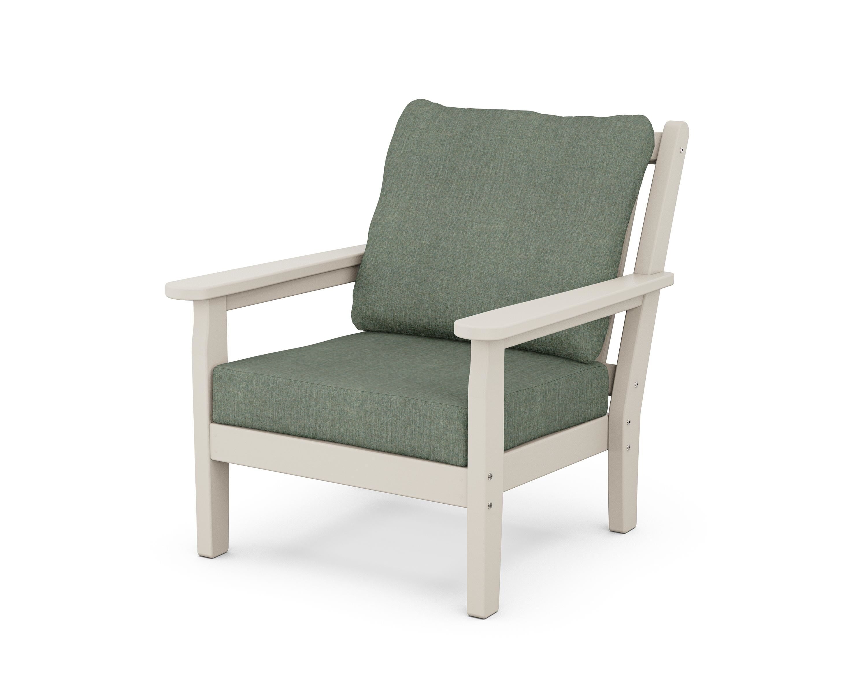 POLYWOOD® Chippendale Deep Seating Chair in Sand / Cast Sage