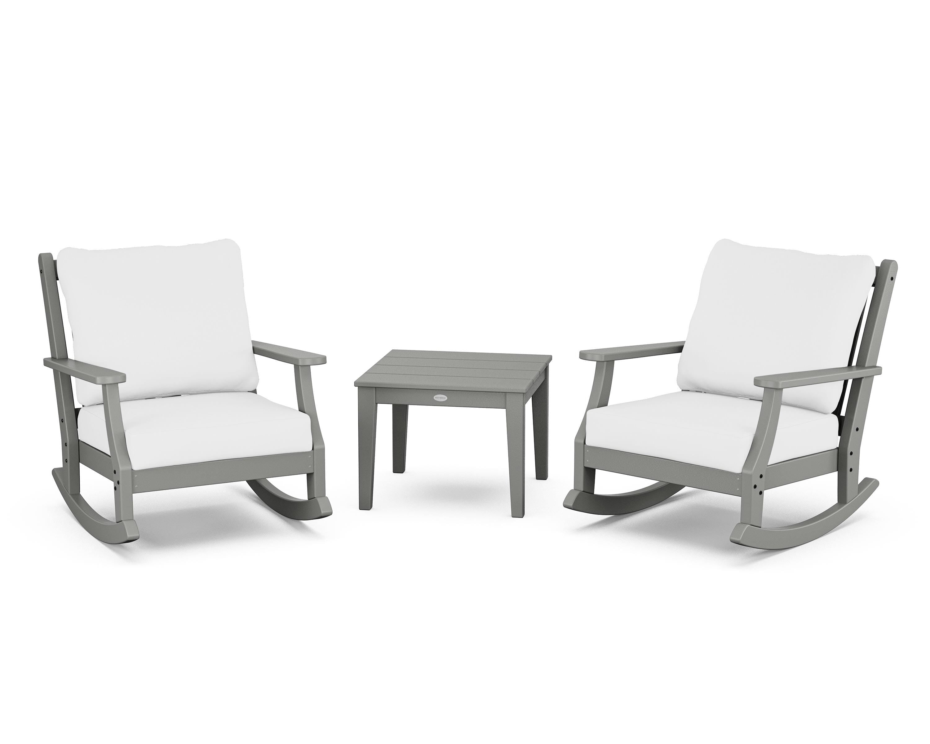 Country Living Wovendale 3-Piece Deep Seating Rocker Set in Slate Grey / Natural