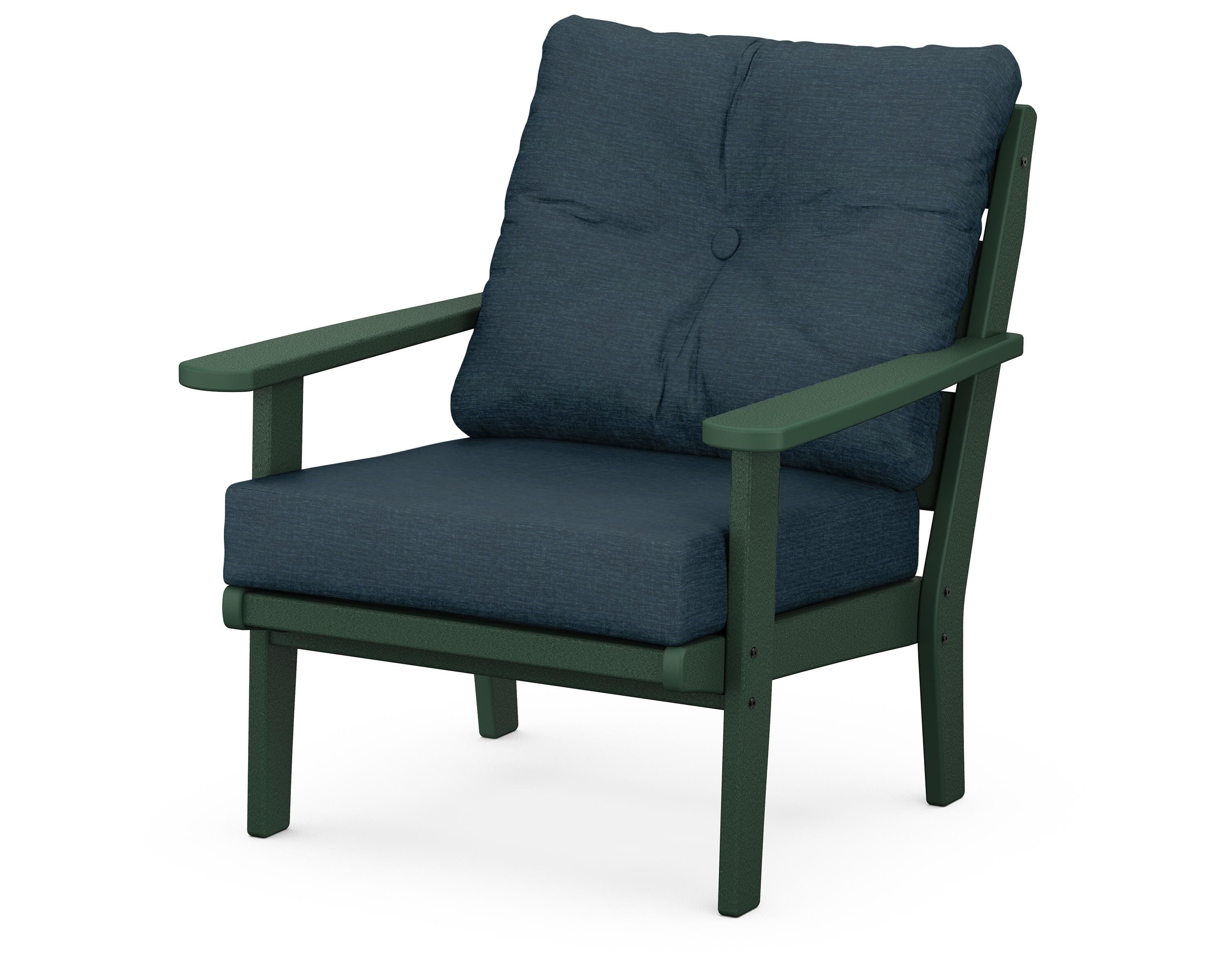 POLYWOOD® Lakeside Deep Seating Chair in Green / Platform Indigo