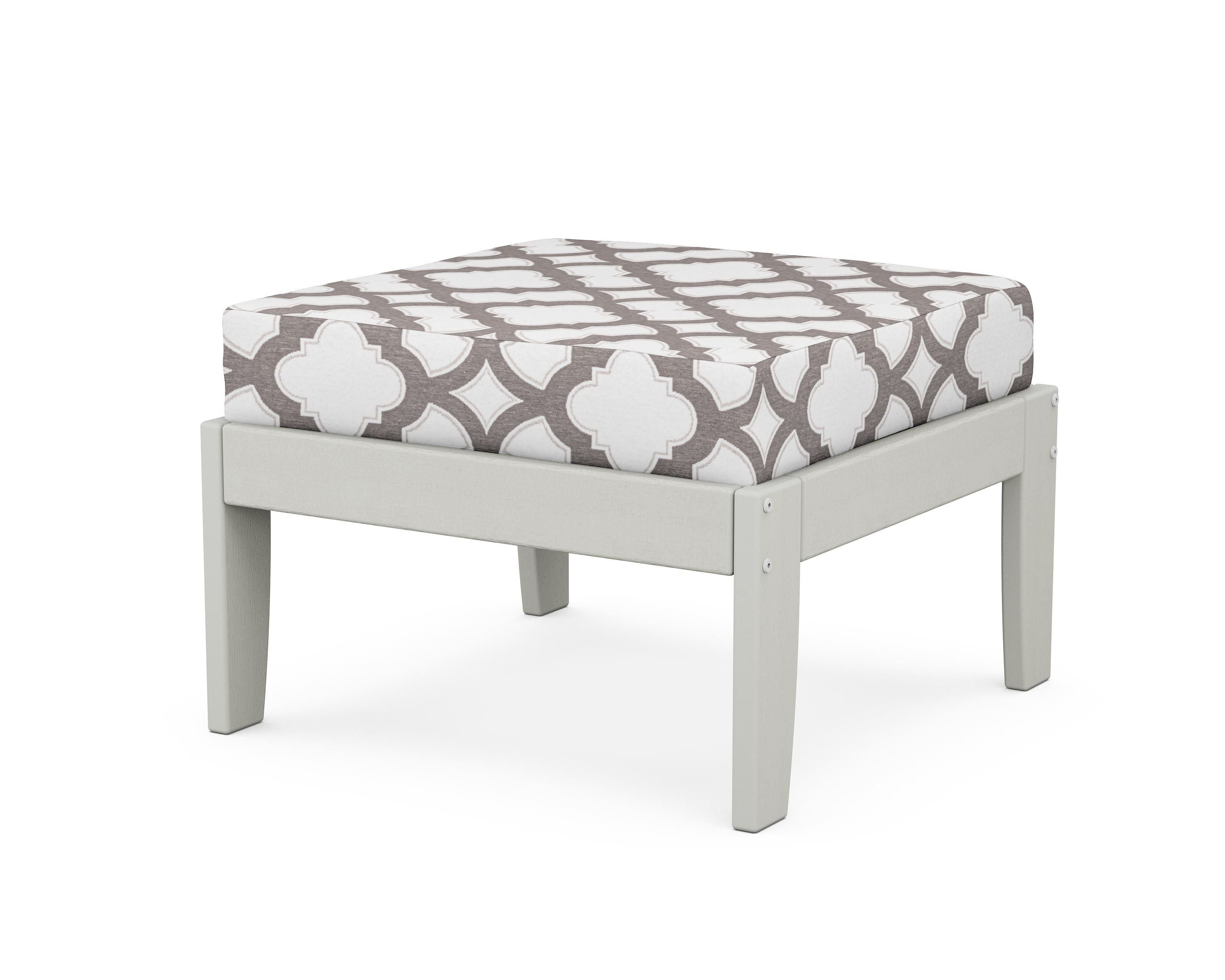 Unbranded Modular Ottoman - Classic in Vintage White / Trellis Grey Mist