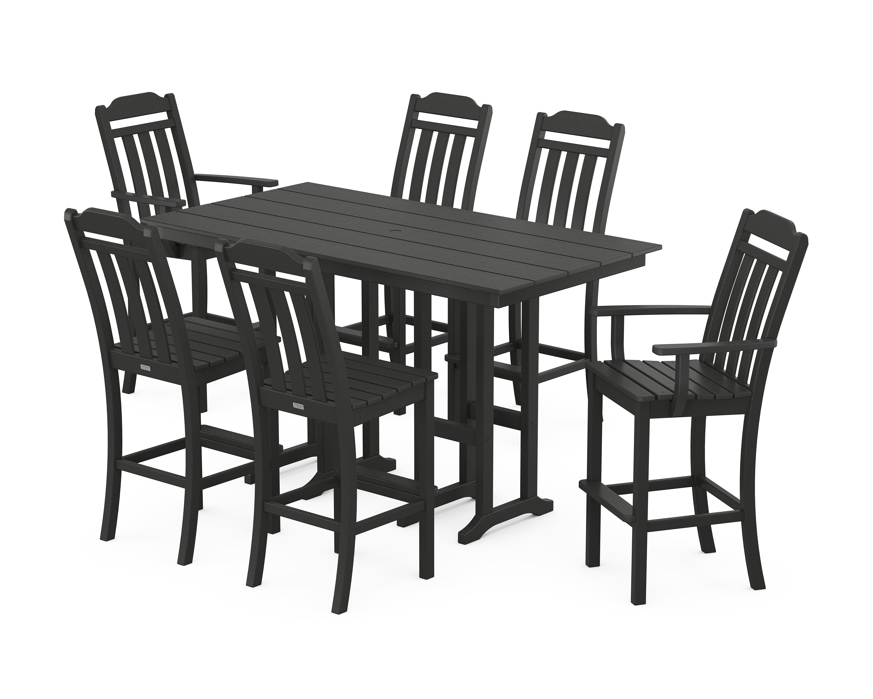 Country Living Cottage 7-Piece Farmhouse Bar Set in Black