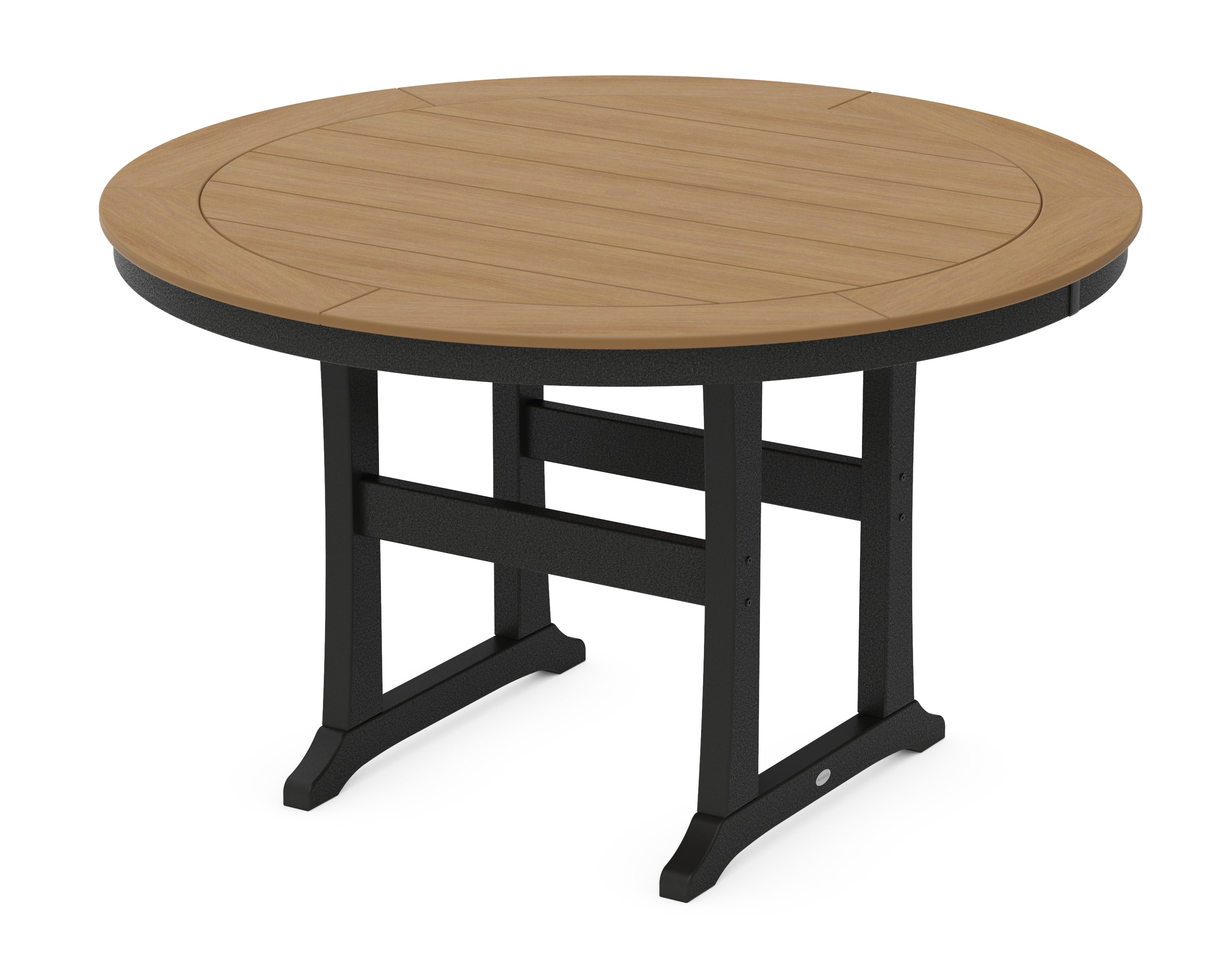 POLYWOOD® Nautical Trestle 60" Round Counter Table in Black / Natural