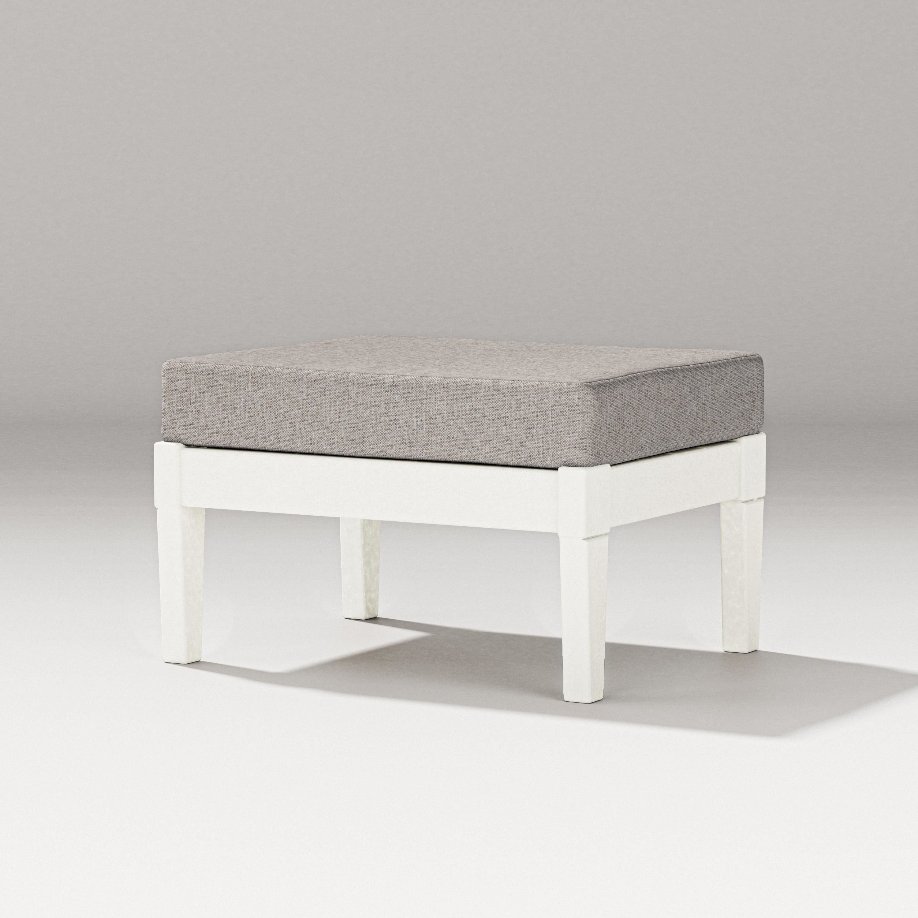 PW Designer Series Estate Lounge Ottoman in Vintage White / Weathered Tweed