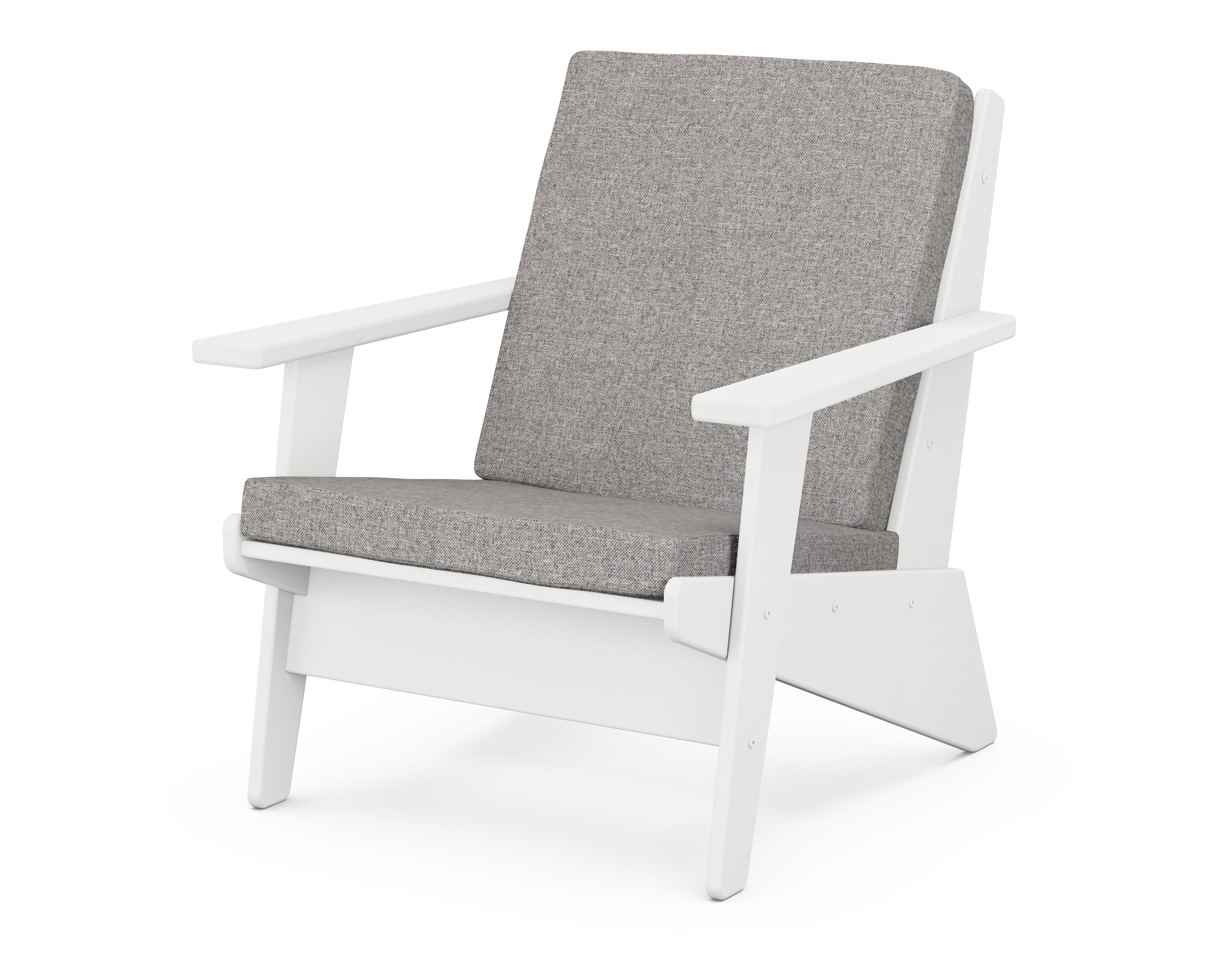 POLYWOOD® Riviera Modern Lounge Chair in White / Grey Mist