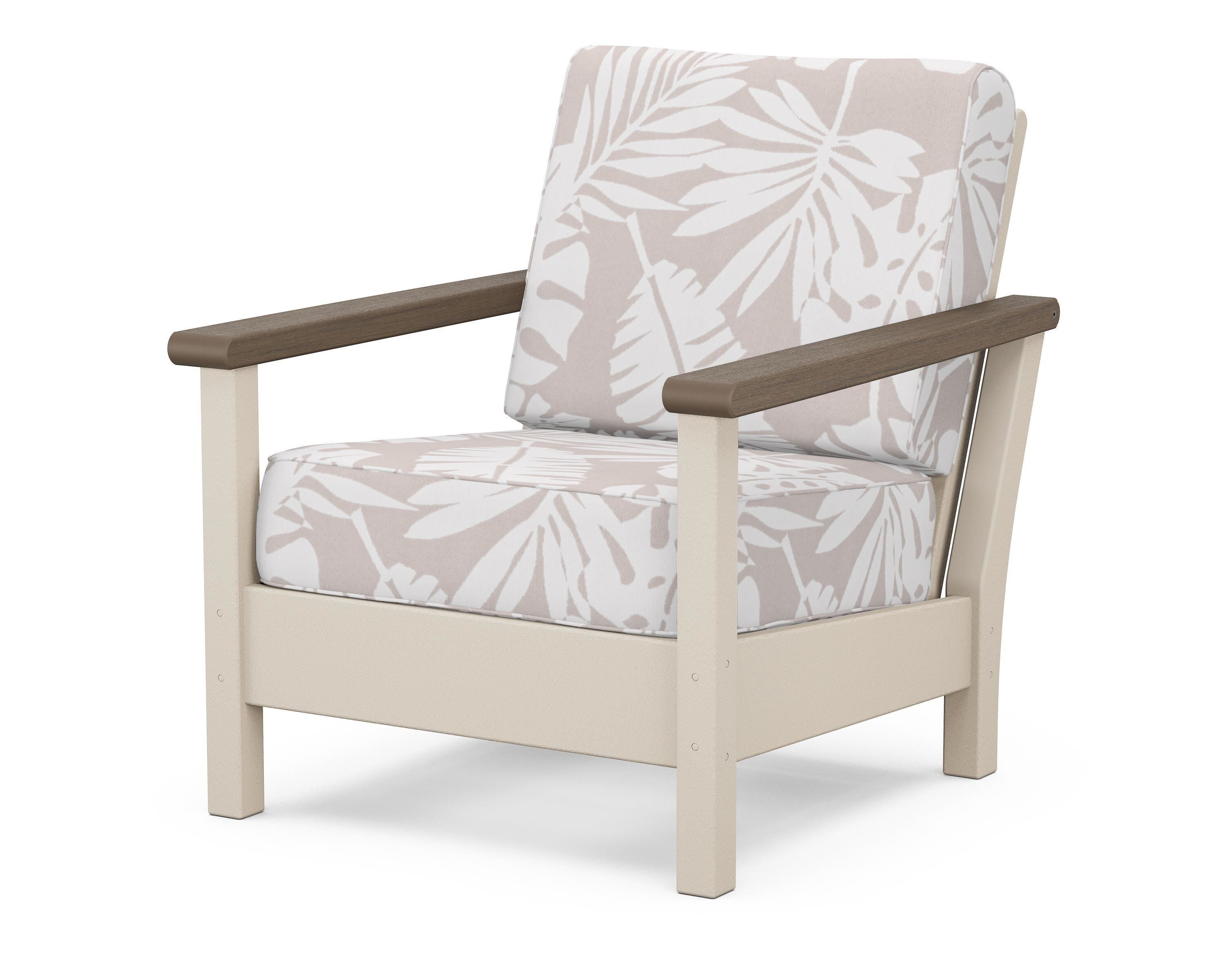 POLYWOOD® Harbour Deep Seating Chair in Sand / Kona / Leaf Dune Burlap