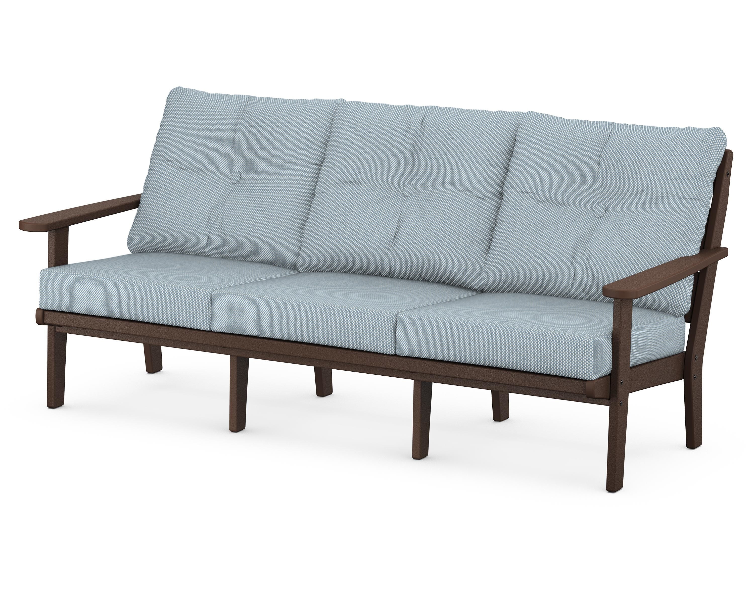 POLYWOOD® Lakeside Deep Seating Sofa in Mahogany / Exhale Sky