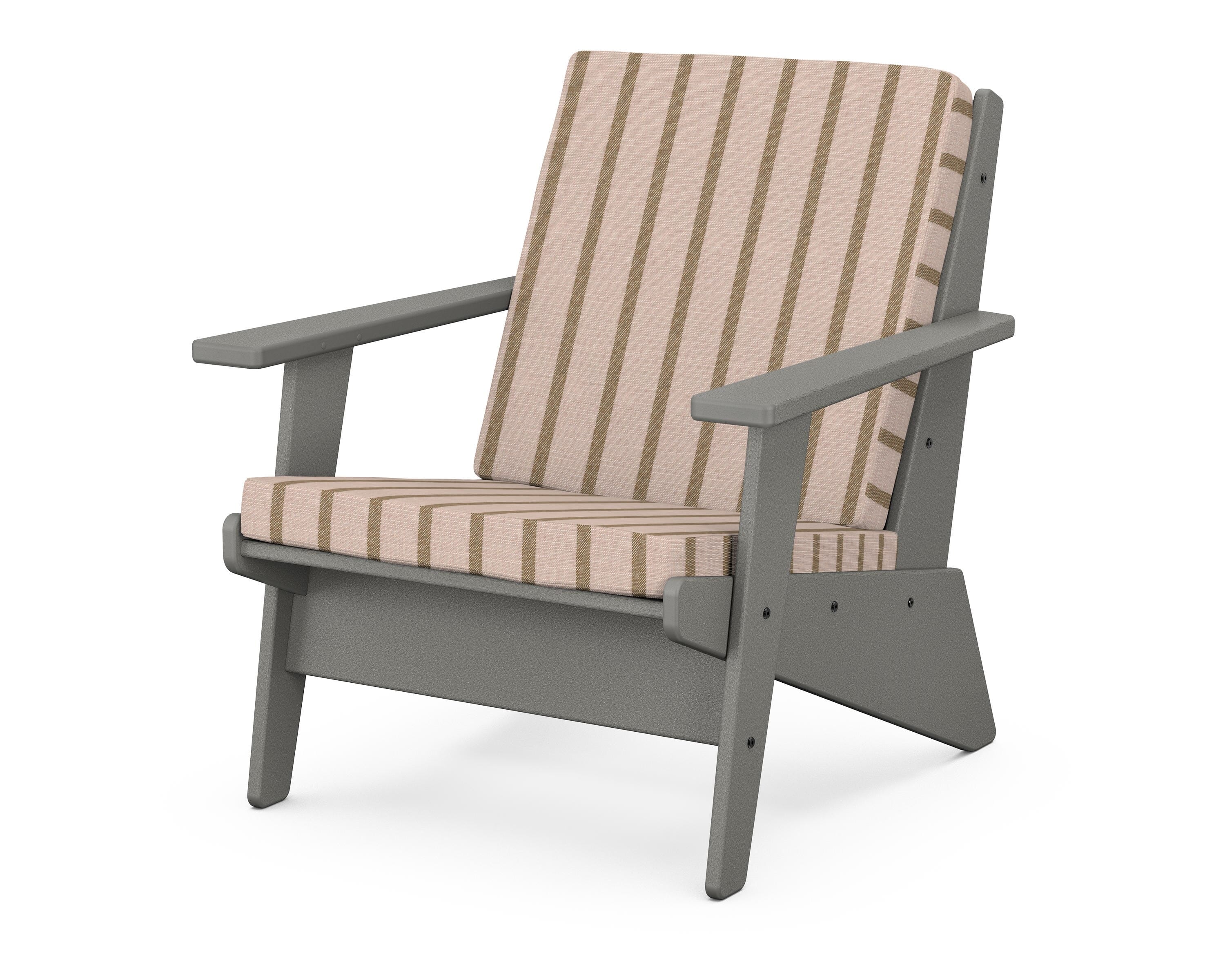 POLYWOOD® Riviera Modern Lounge Chair in Slate Grey / Unwind Cameo