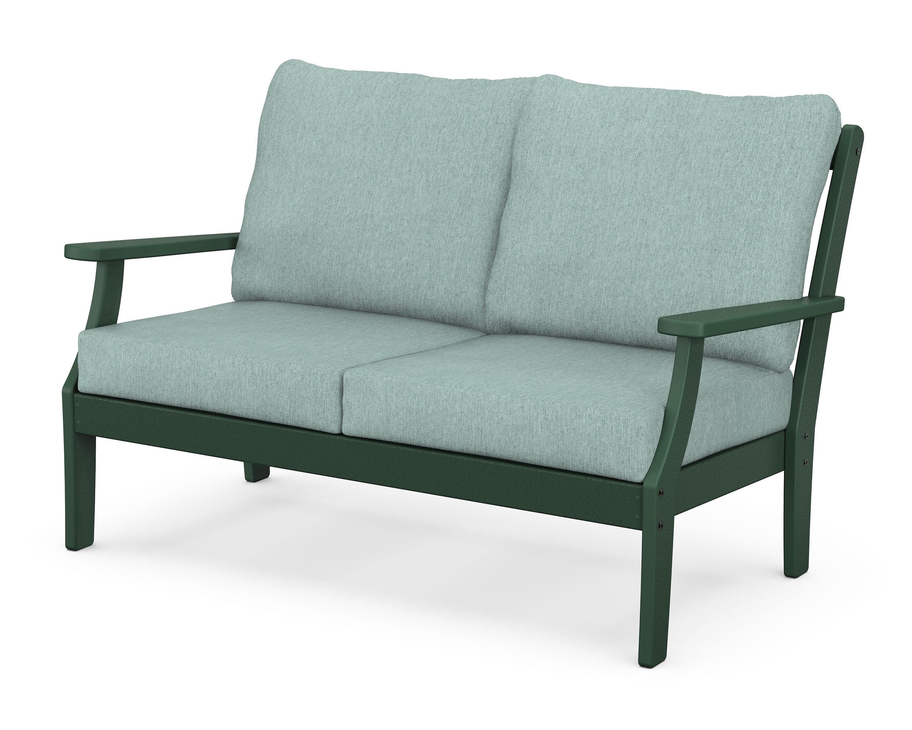 POLYWOOD® Braxton Deep Seating Loveseat in Green / Glacier Spa