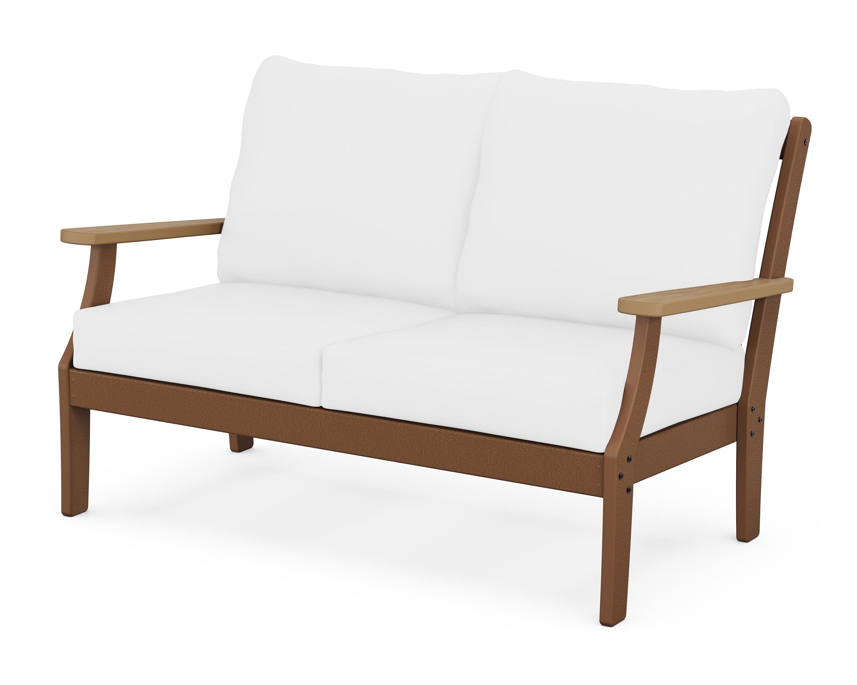 POLYWOOD® Braxton Deep Seating Loveseat in Teak / Natural / Natural