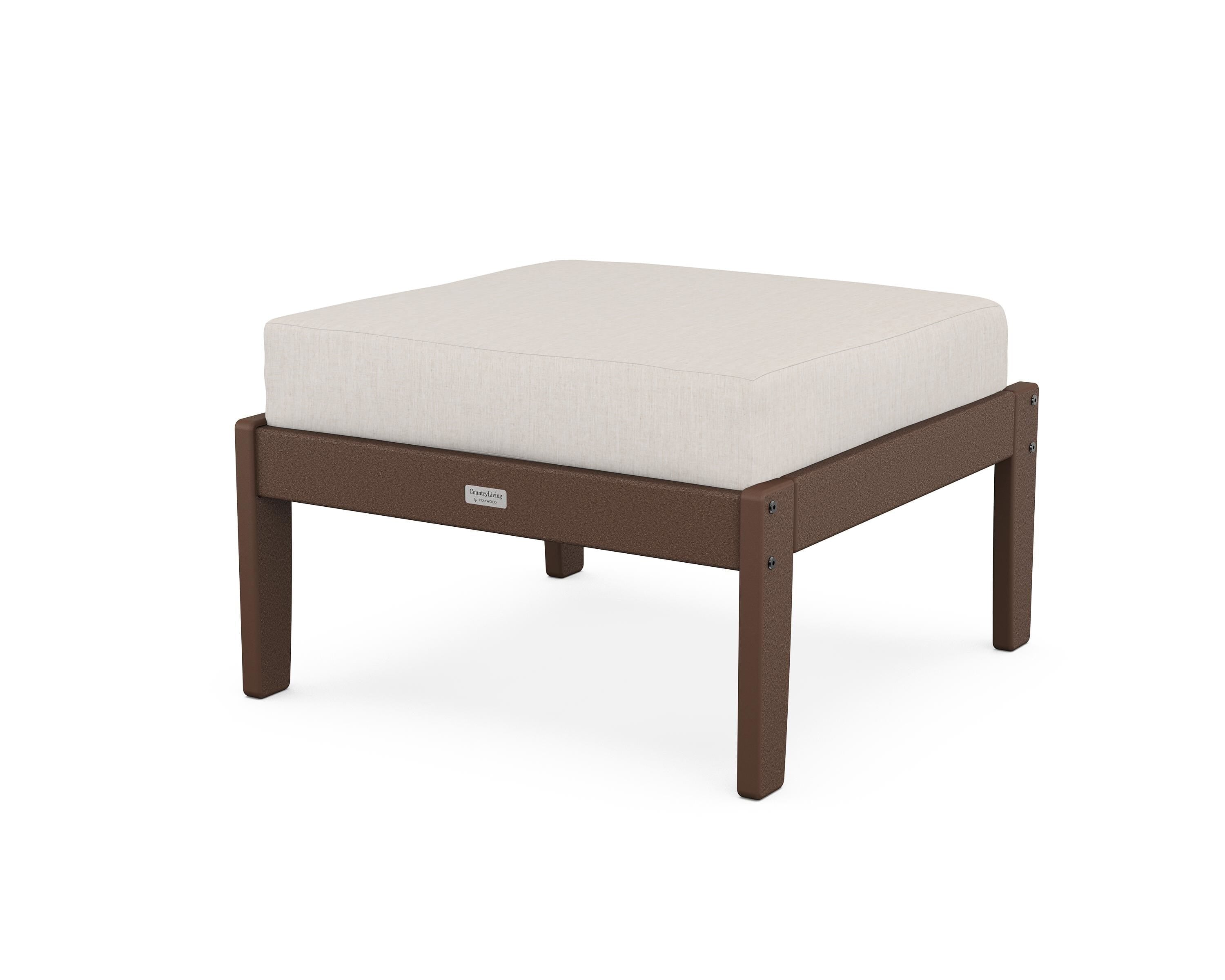 Country Living Cottage Deep Seating Ottoman in Mahogany / Cast Ash