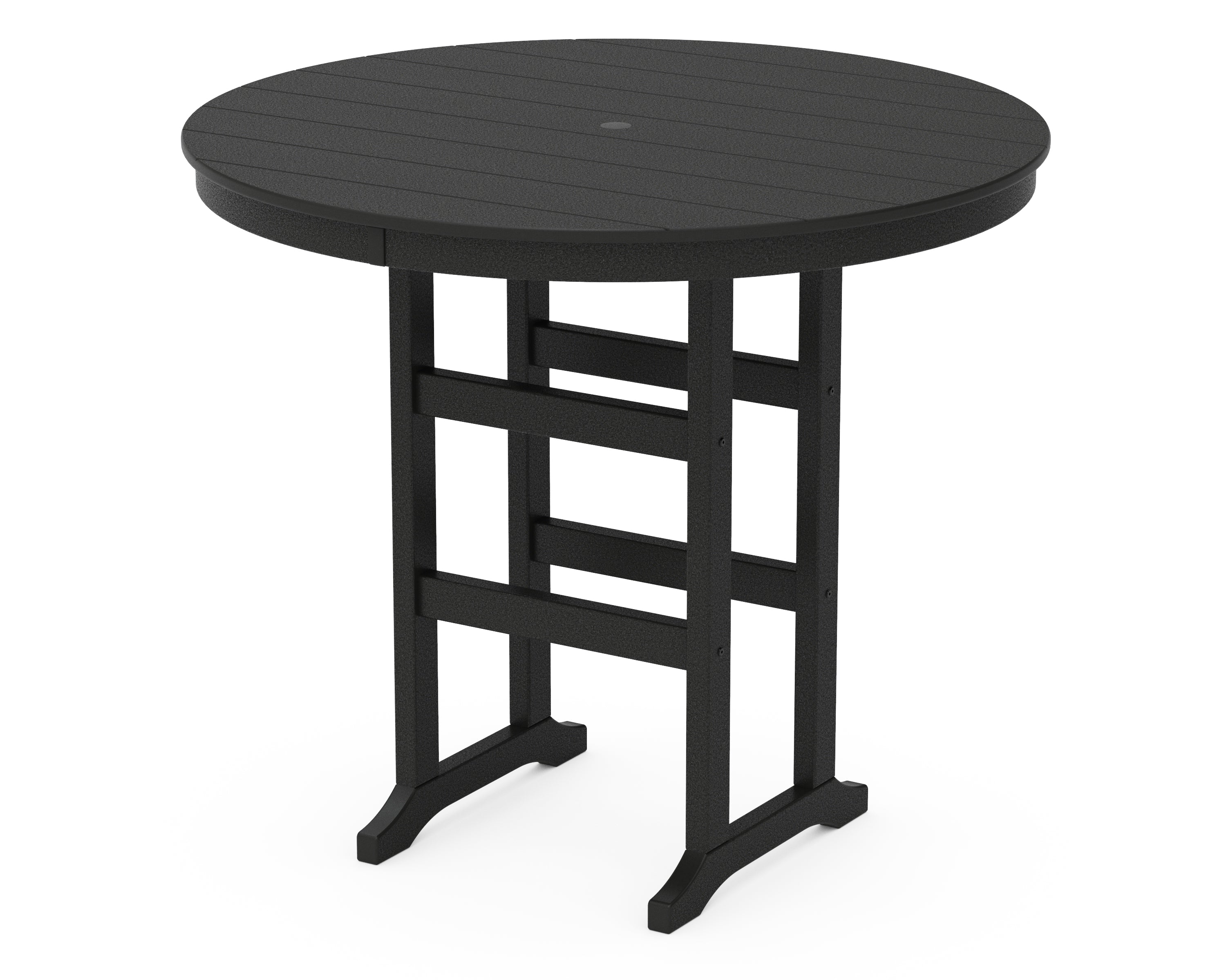 POLYWOOD® 48" Round Farmhouse Bar Table in Black
