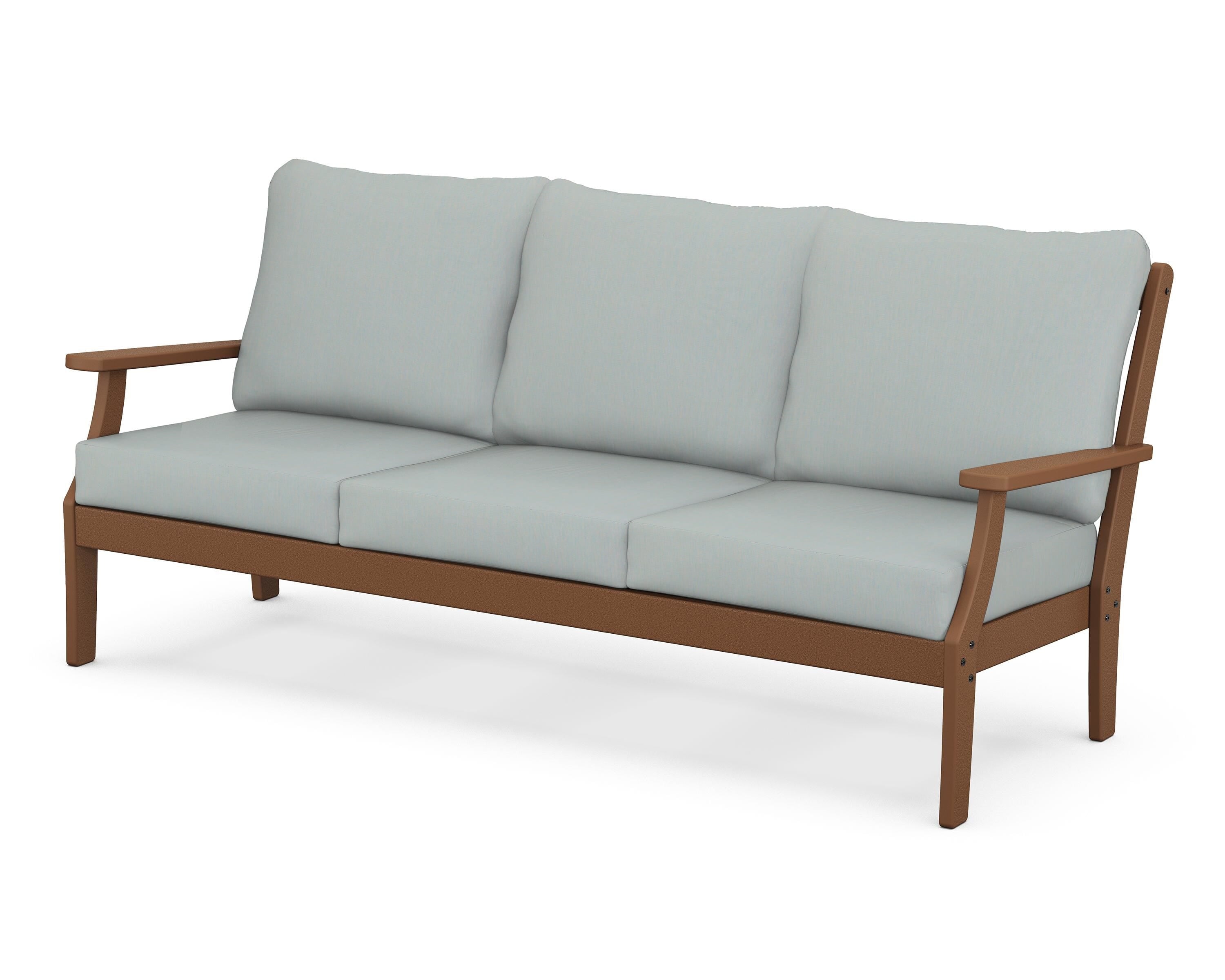 POLYWOOD® Braxton Deep Seating Sofa in Teak / Spa