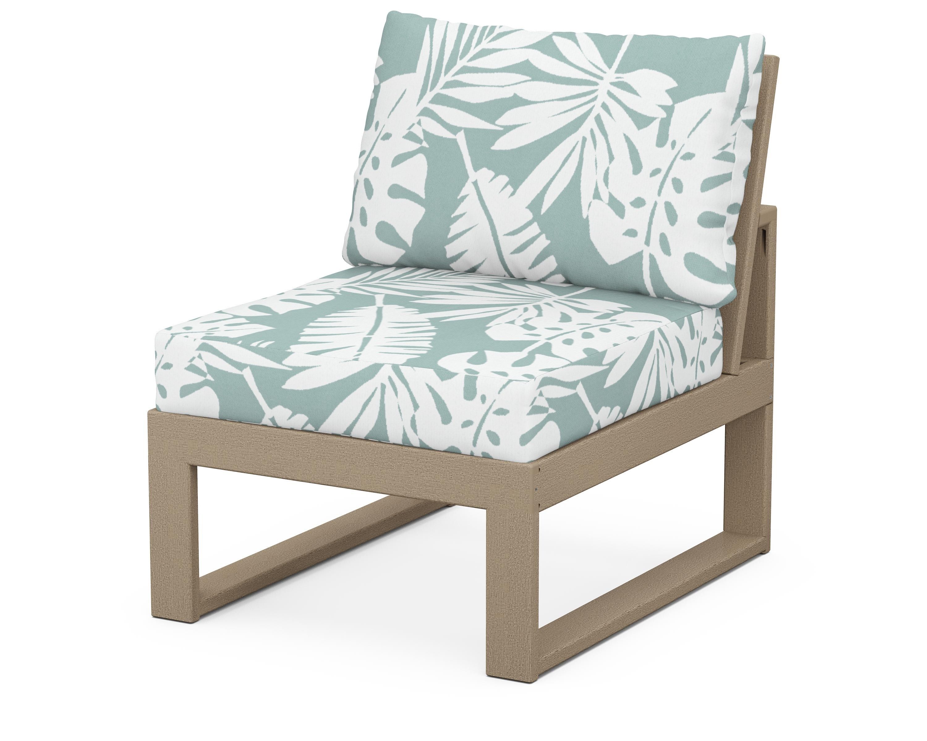 Unbranded Modular Armless Chair in Vintage Sahara / Leaf Glacier Spa