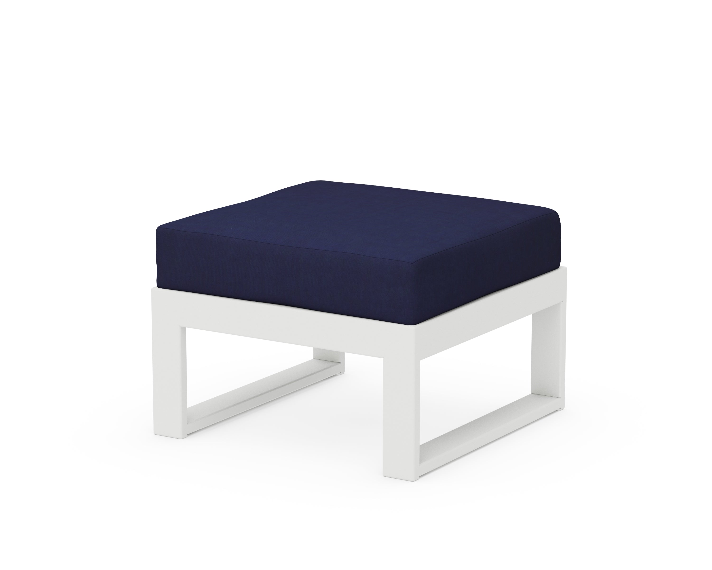 Unbranded Modular Ottoman - Modern in White / Navy