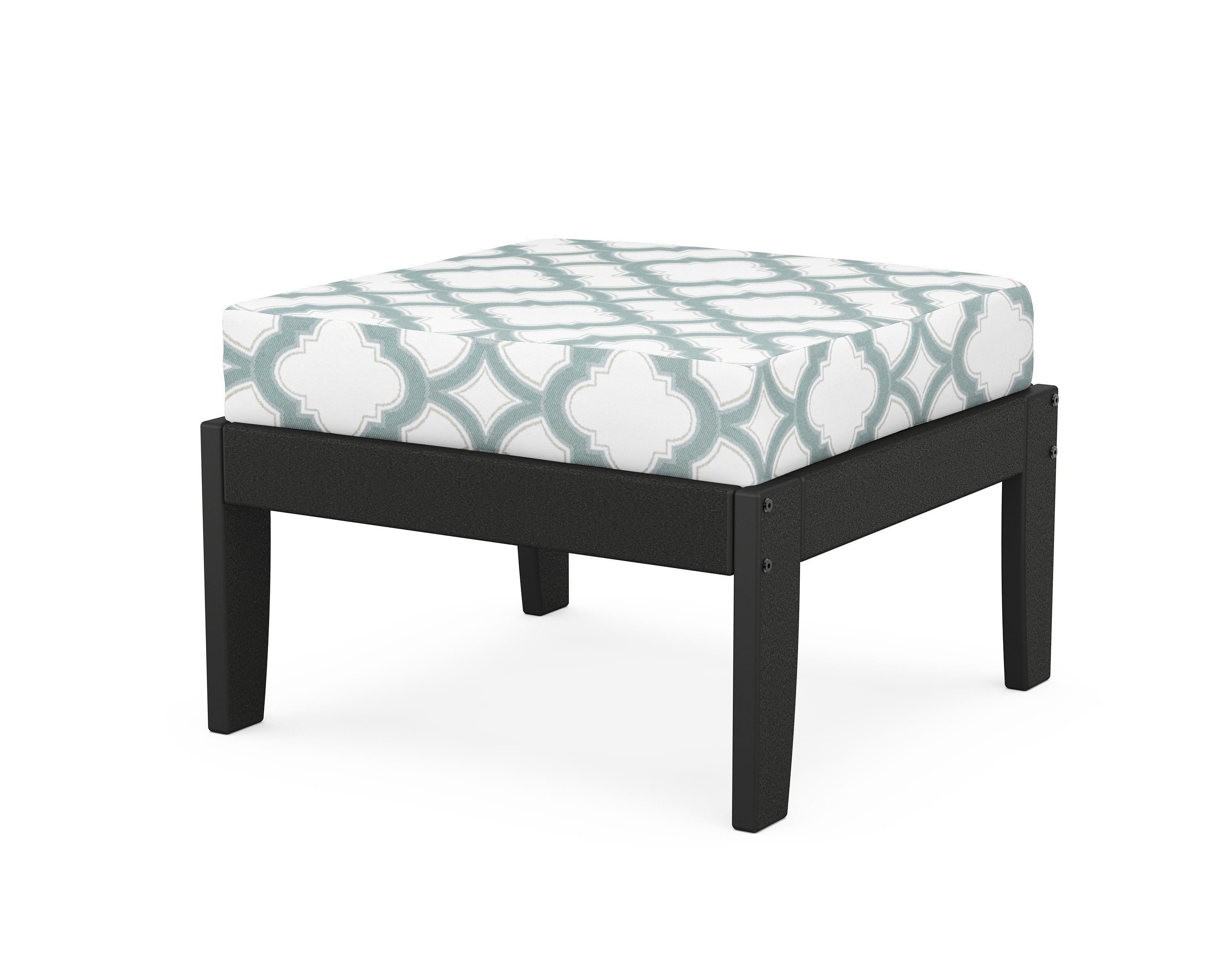 Unbranded Modular Ottoman - Classic in Black / Trellis Glacier Spa
