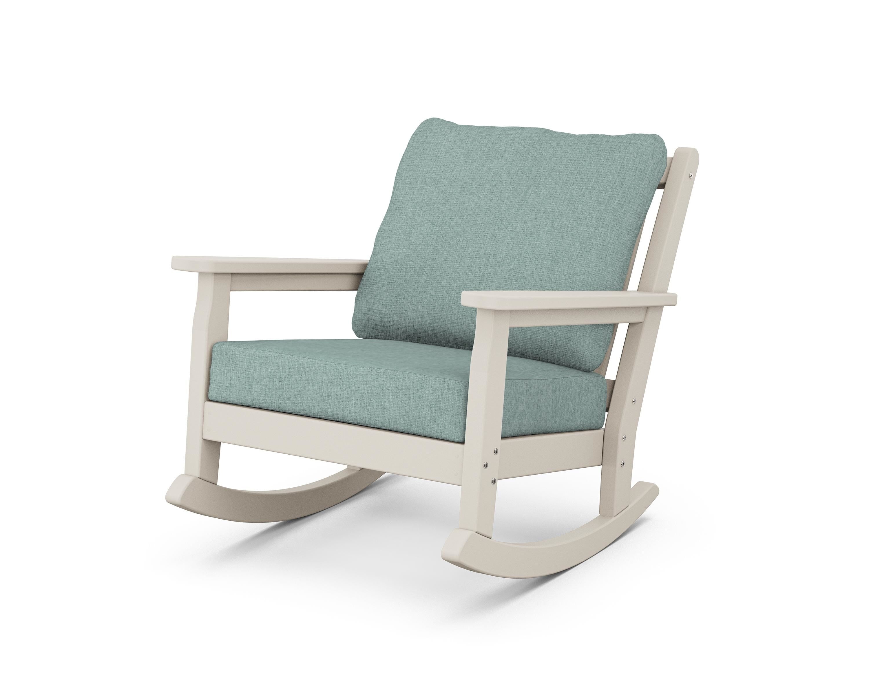 POLYWOOD® Chippendale Deep Seating Rocking Chair in Sand / Glacier Spa