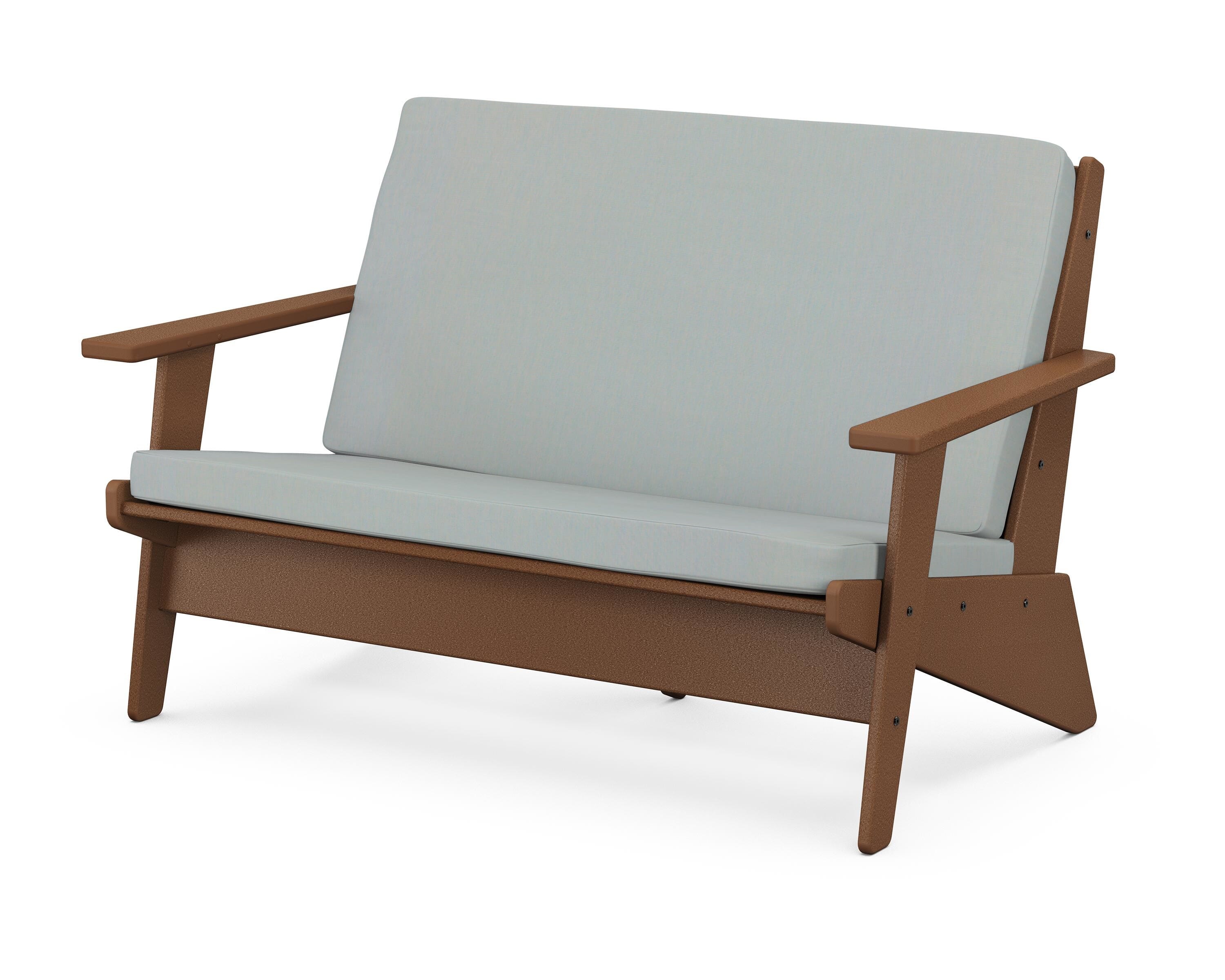 POLYWOOD® Riviera Modern Lounge Loveseat in Teak / Spa