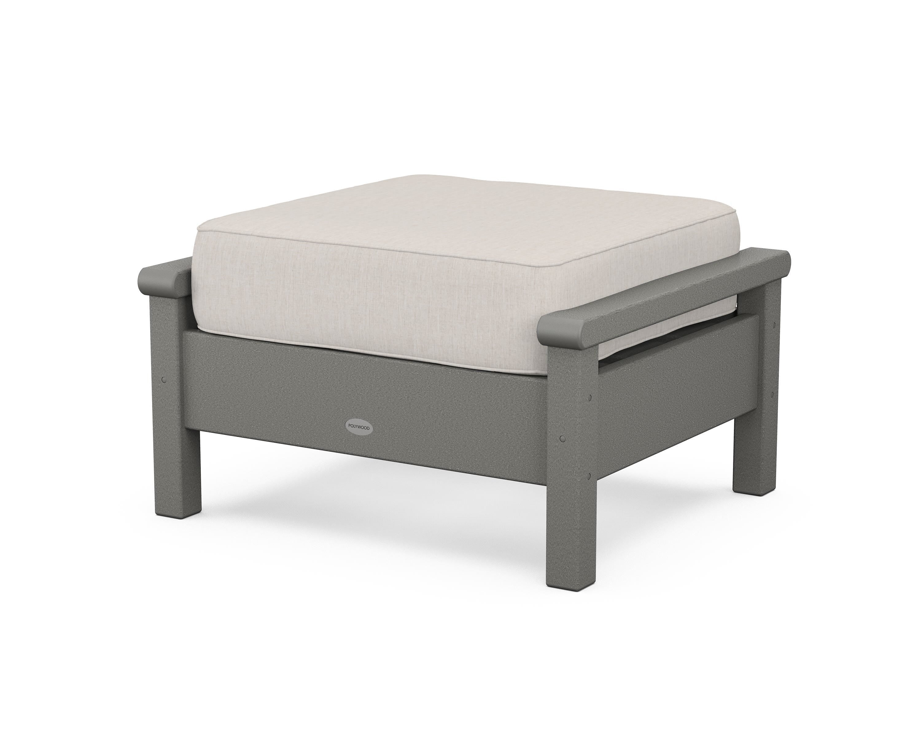 POLYWOOD® Harbour Deep Seating Ottoman in Slate Grey / Cast Ash