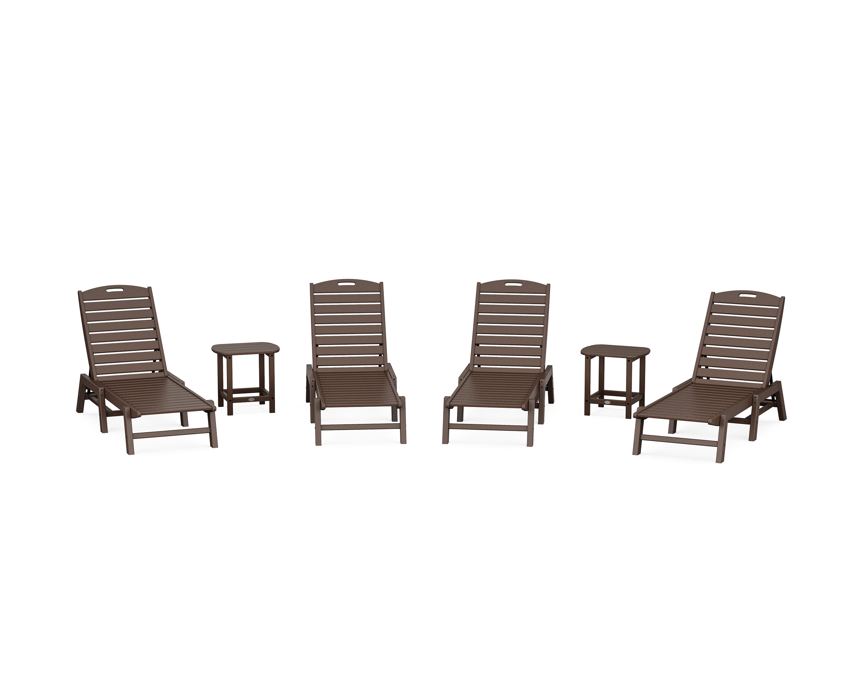 POLYWOOD® Nautical Chaise 6-Piece Set in Mahogany