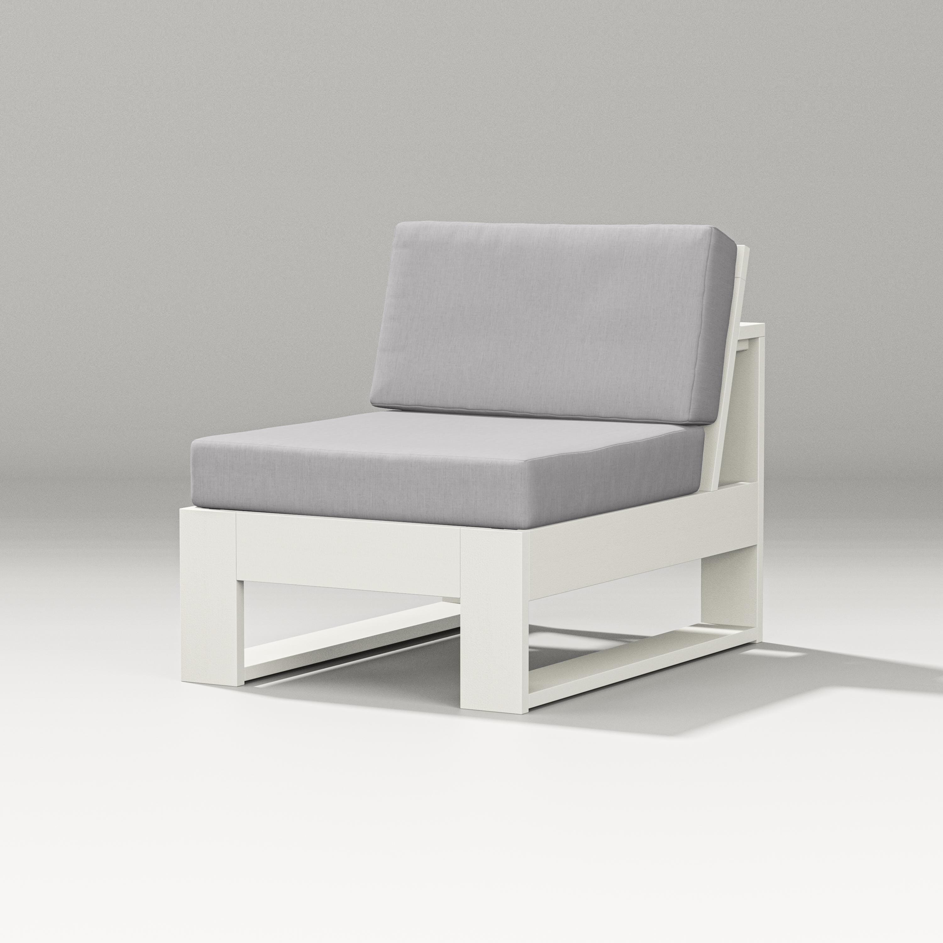 PW Designer Series Latitude Modular Armless Chair in Vintage White / Granite