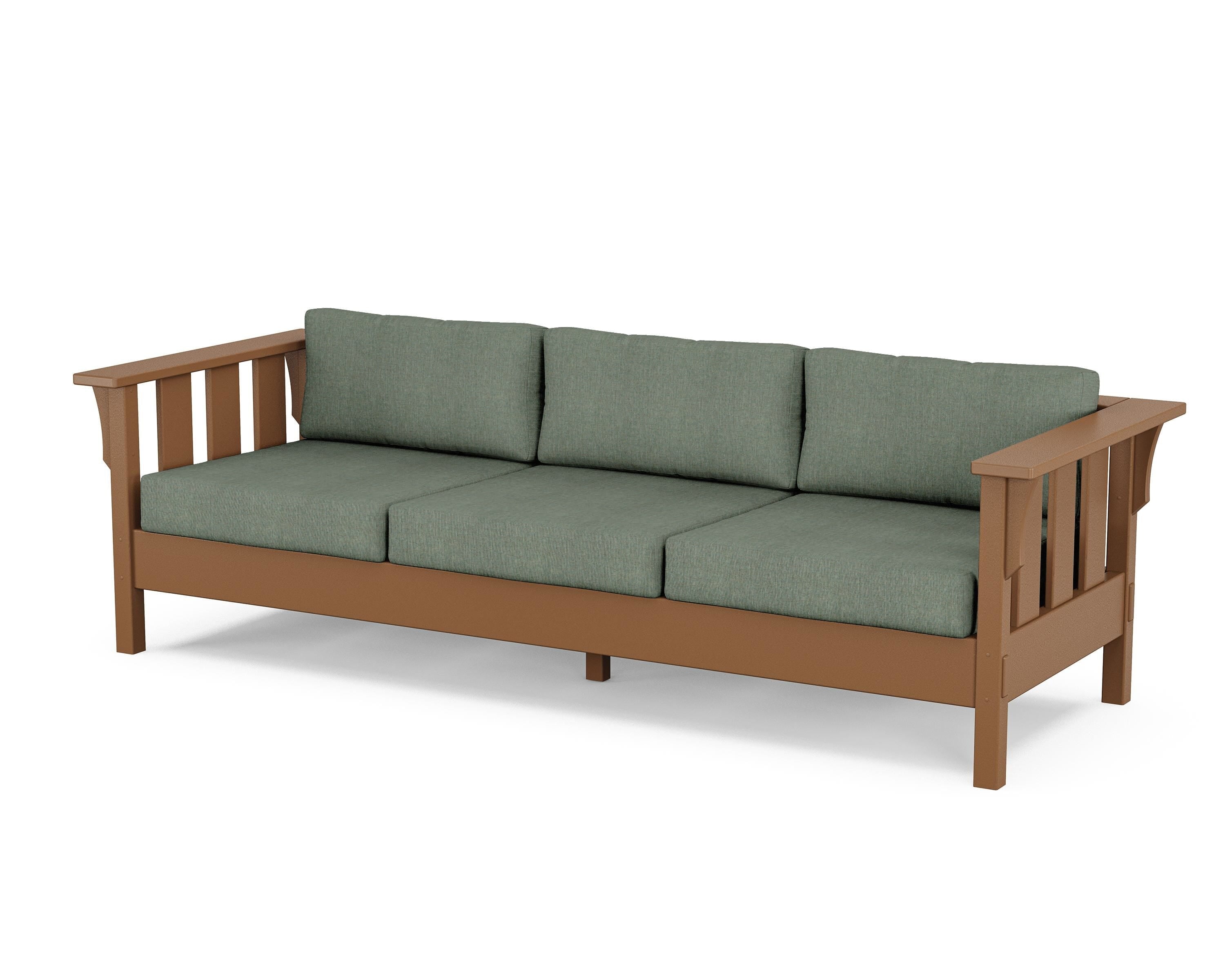 Martha Stewart by POLYWOOD® Acadia Deep Seating Sofa in Teak / Cast Sage