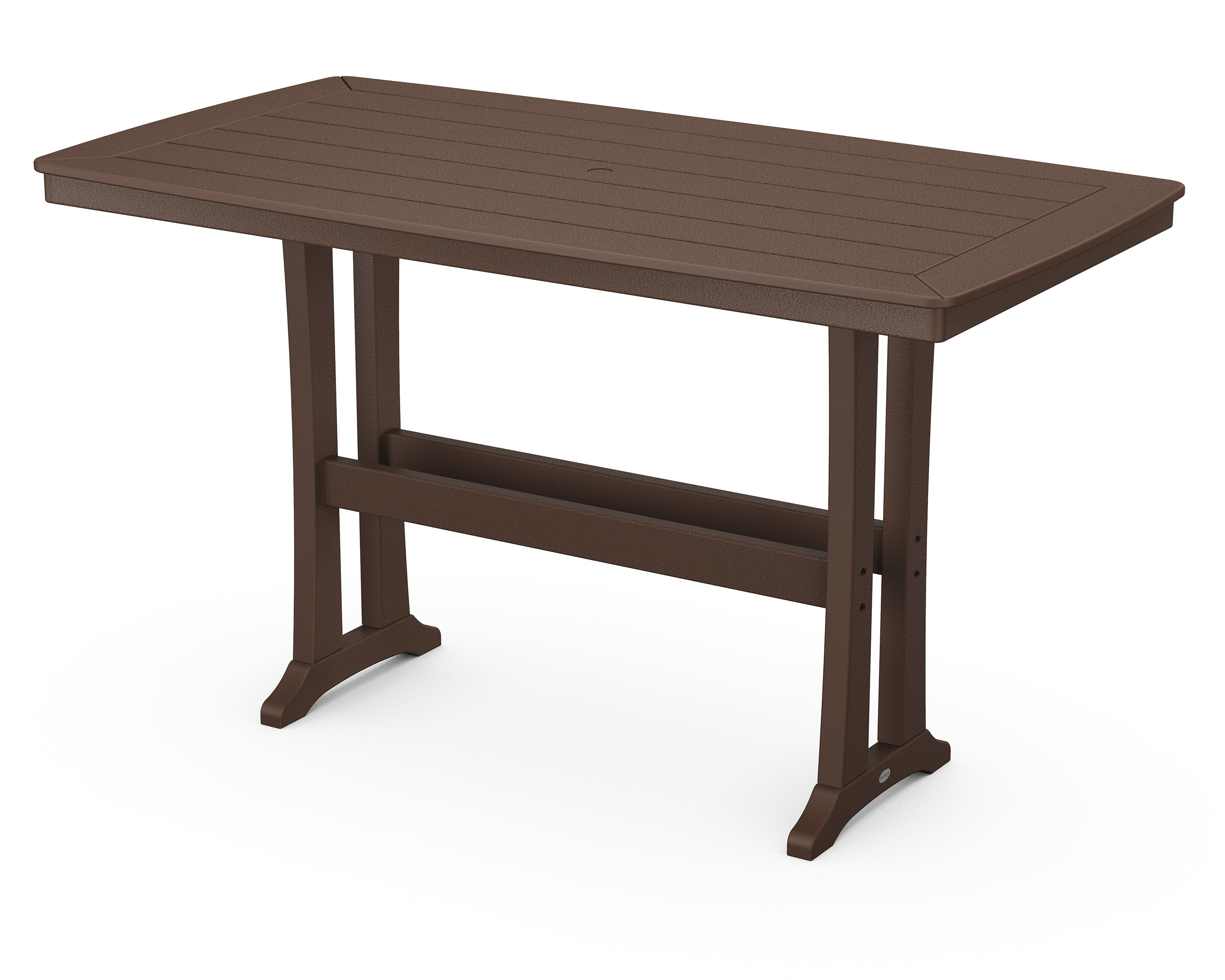 POLYWOOD® Nautical Trestle 38" x 73" Bar Table in Mahogany