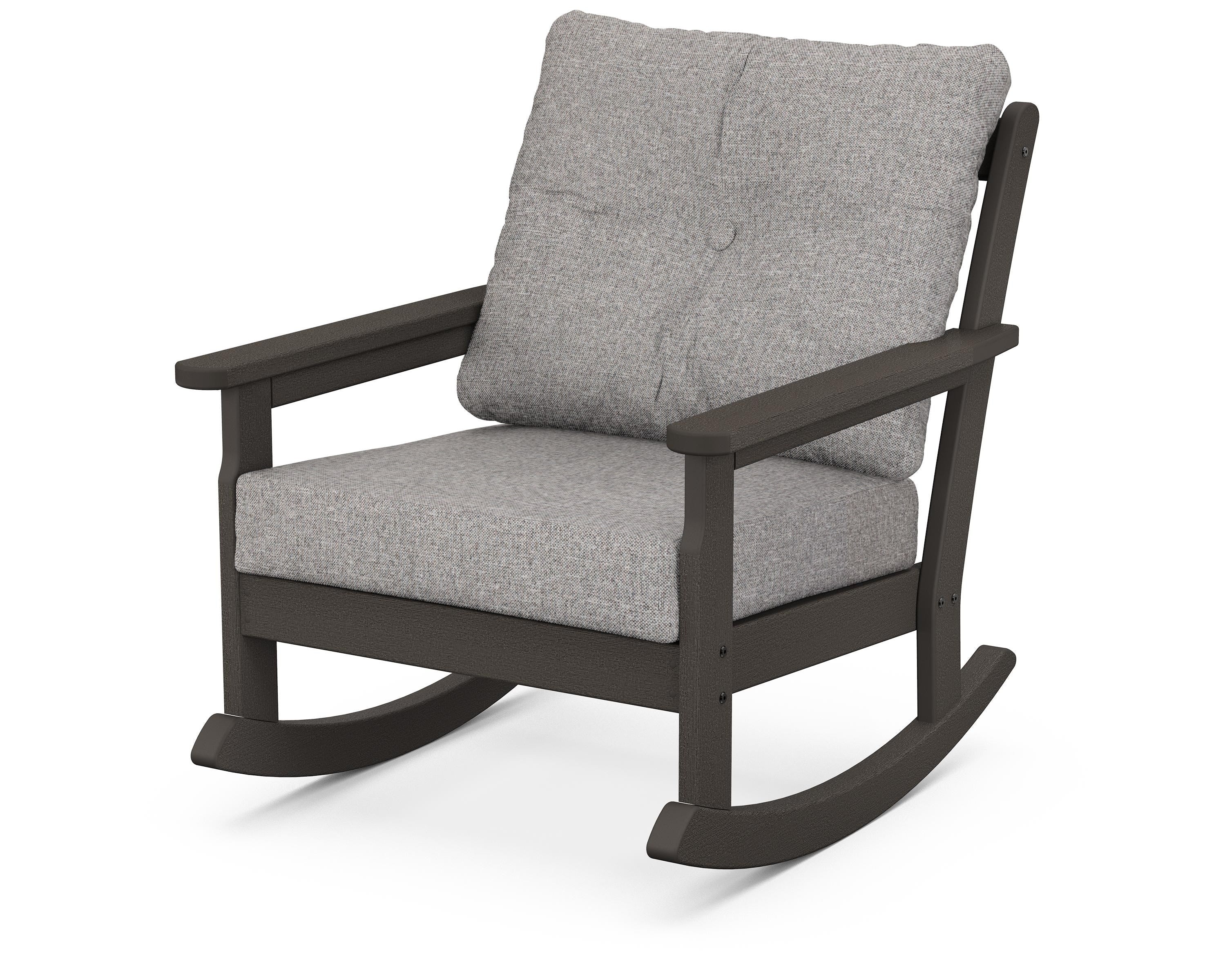 POLYWOOD® Vineyard Deep Seating Rocking Chair in Vintage Coffee / Grey Mist
