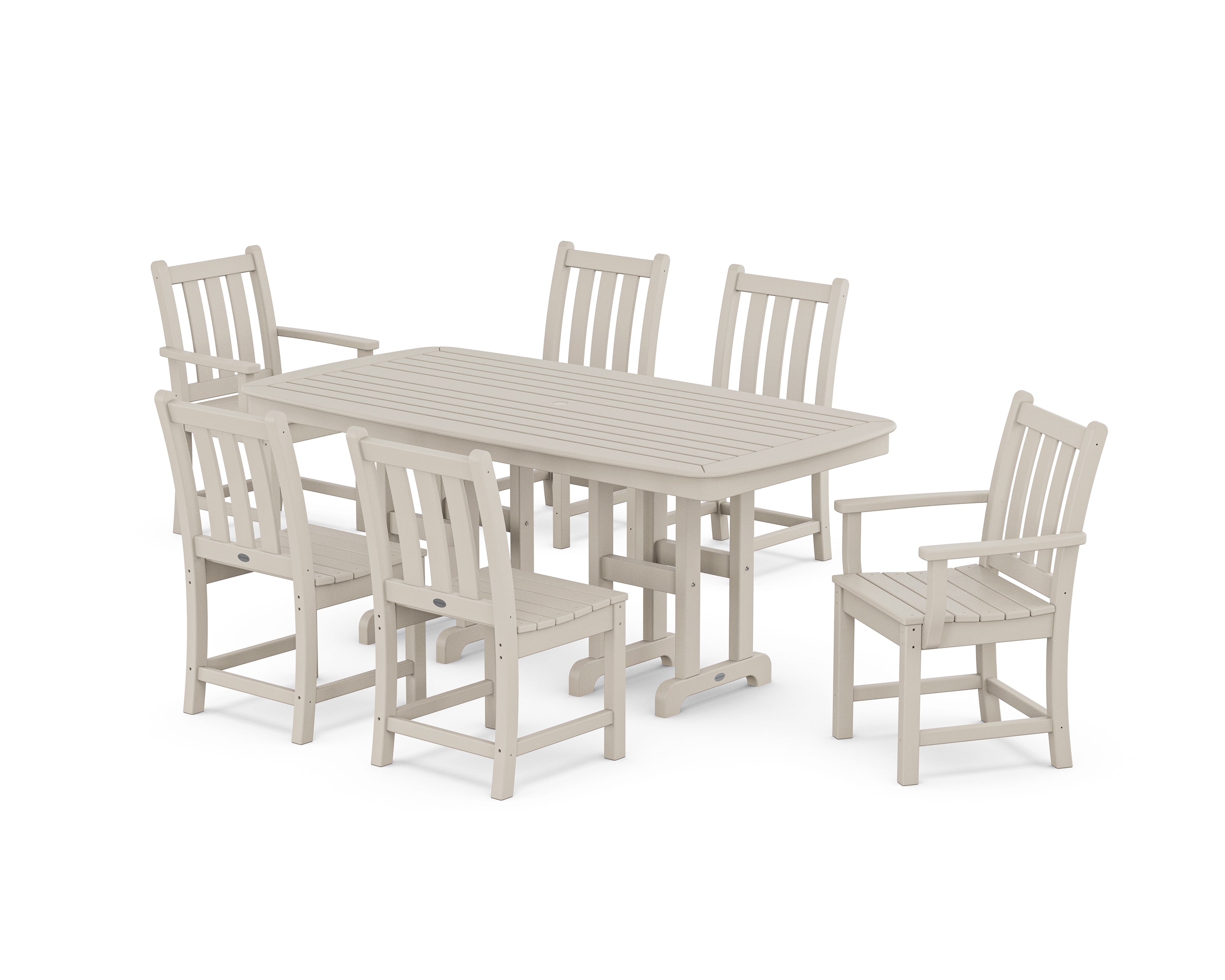 POLYWOOD® Traditional Garden 7-Piece Dining Set in Sand