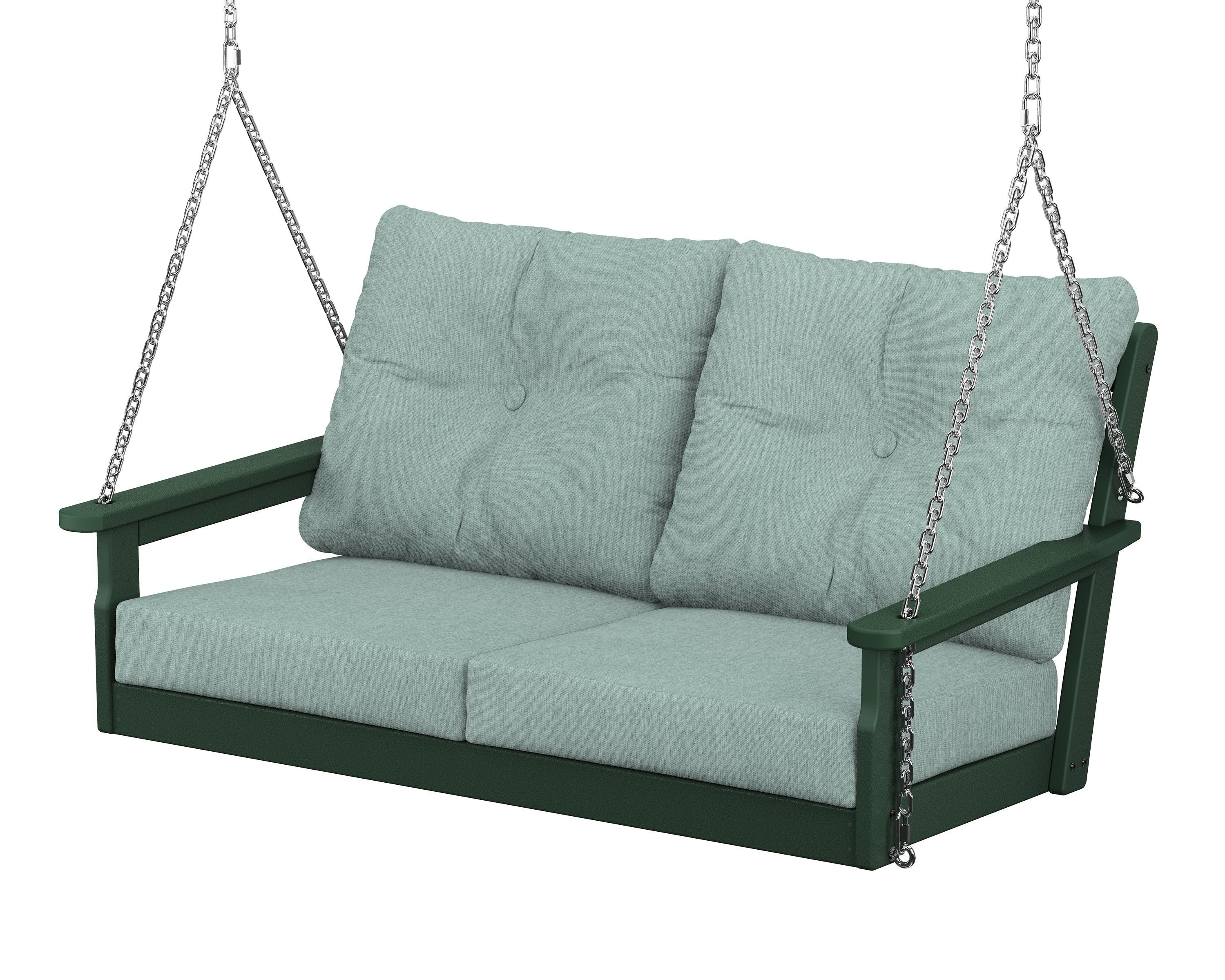 POLYWOOD® Vineyard Deep Seating Swing in Green / Glacier Spa