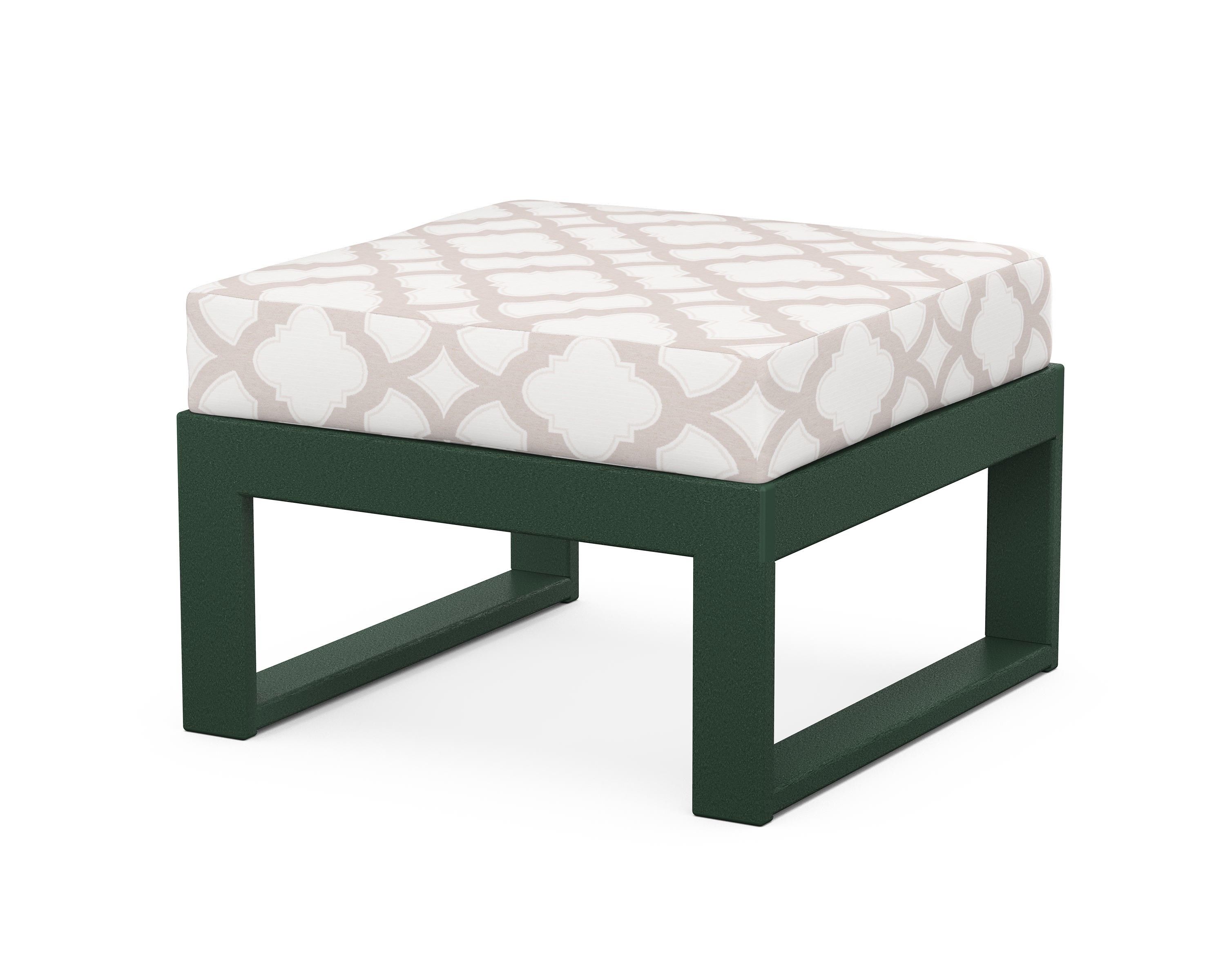 Unbranded Modular Ottoman - Modern in Green / Trellis Dune Burlap