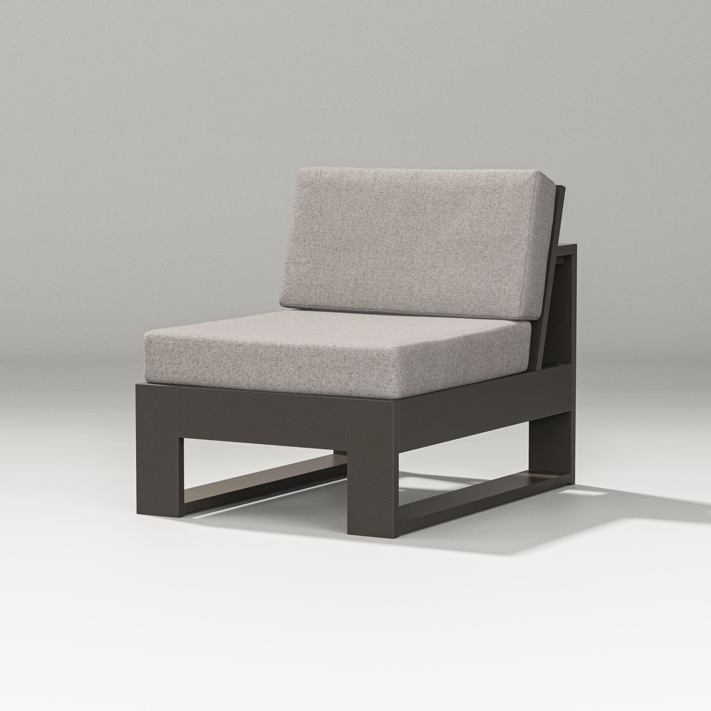 PW Designer Series Latitude Modular Armless Chair in Vintage Coffee / Weathered Tweed