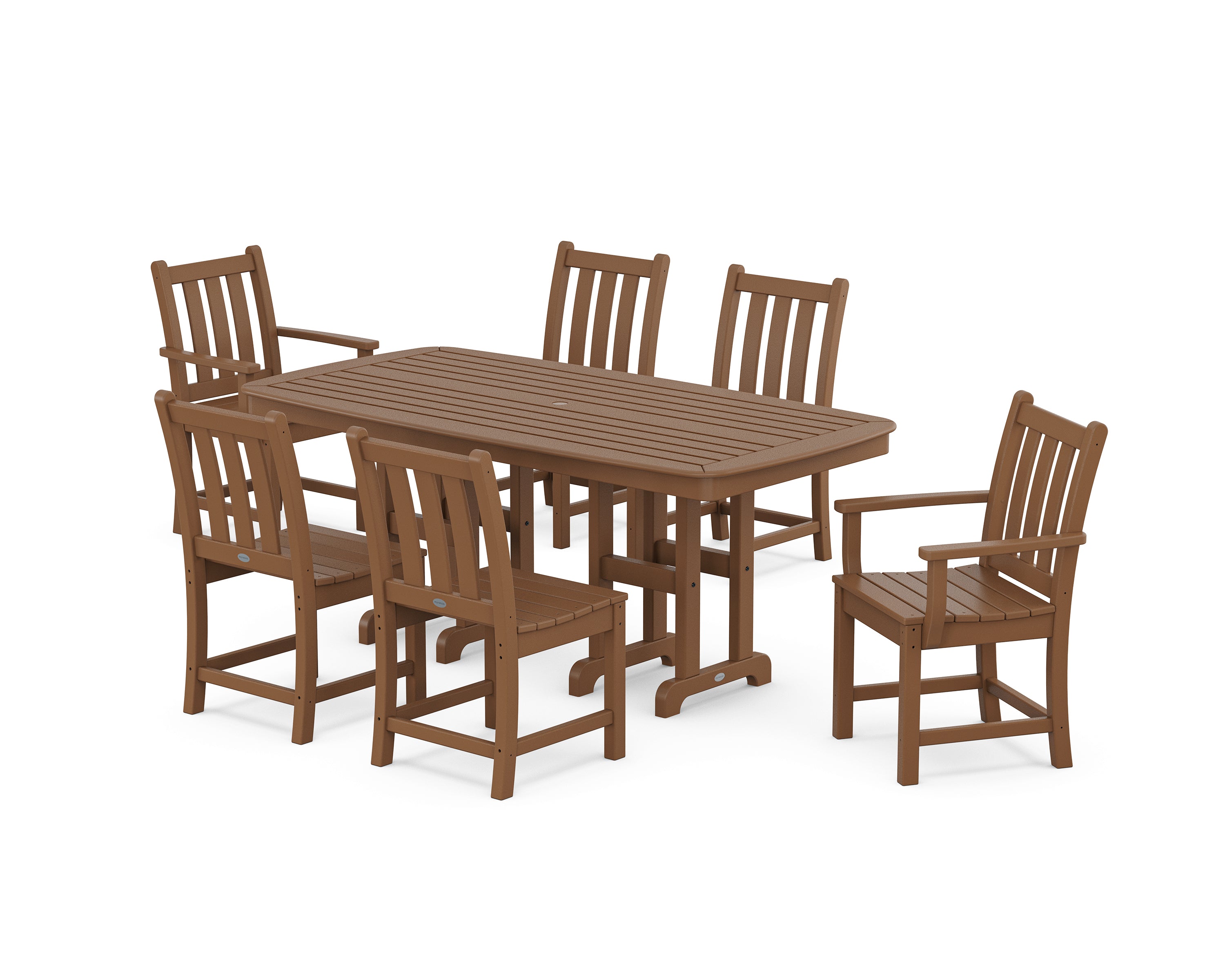 POLYWOOD® Traditional Garden 7-Piece Dining Set in Teak