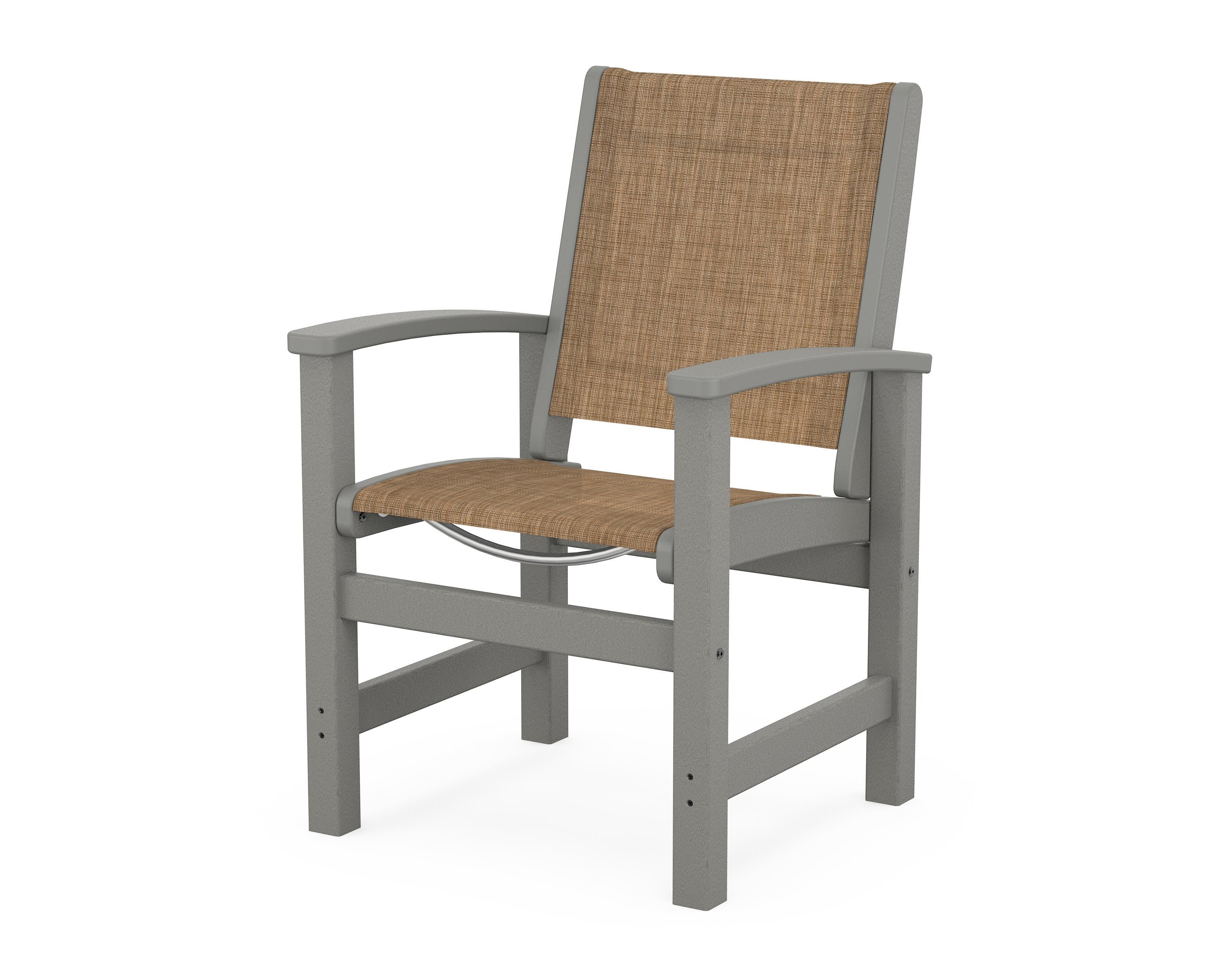 POLYWOOD® Coastal Dining Chair in Slate Grey / Burlap Sling