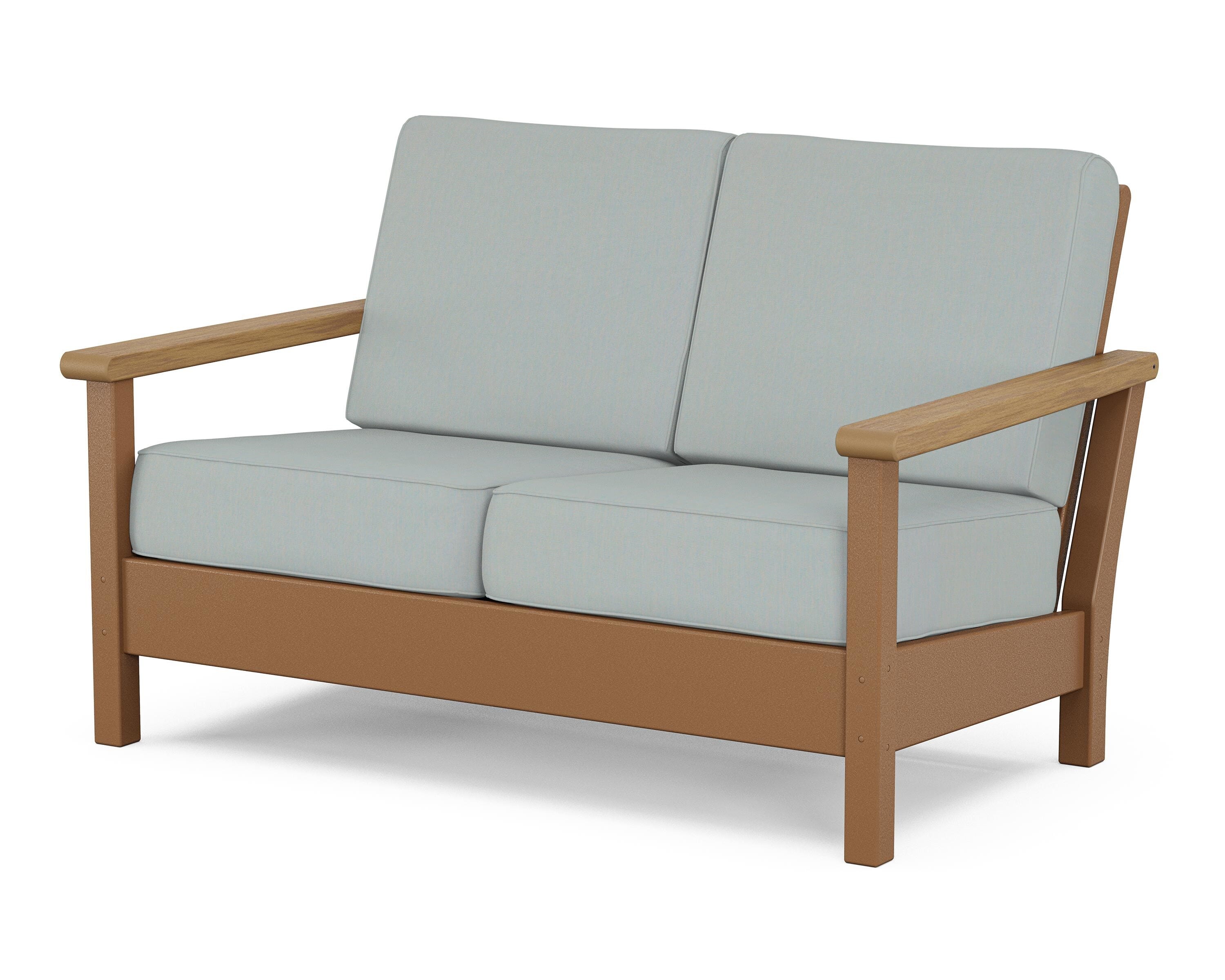 POLYWOOD® Harbour Deep Seating Loveseat in Teak / Natural / Spa