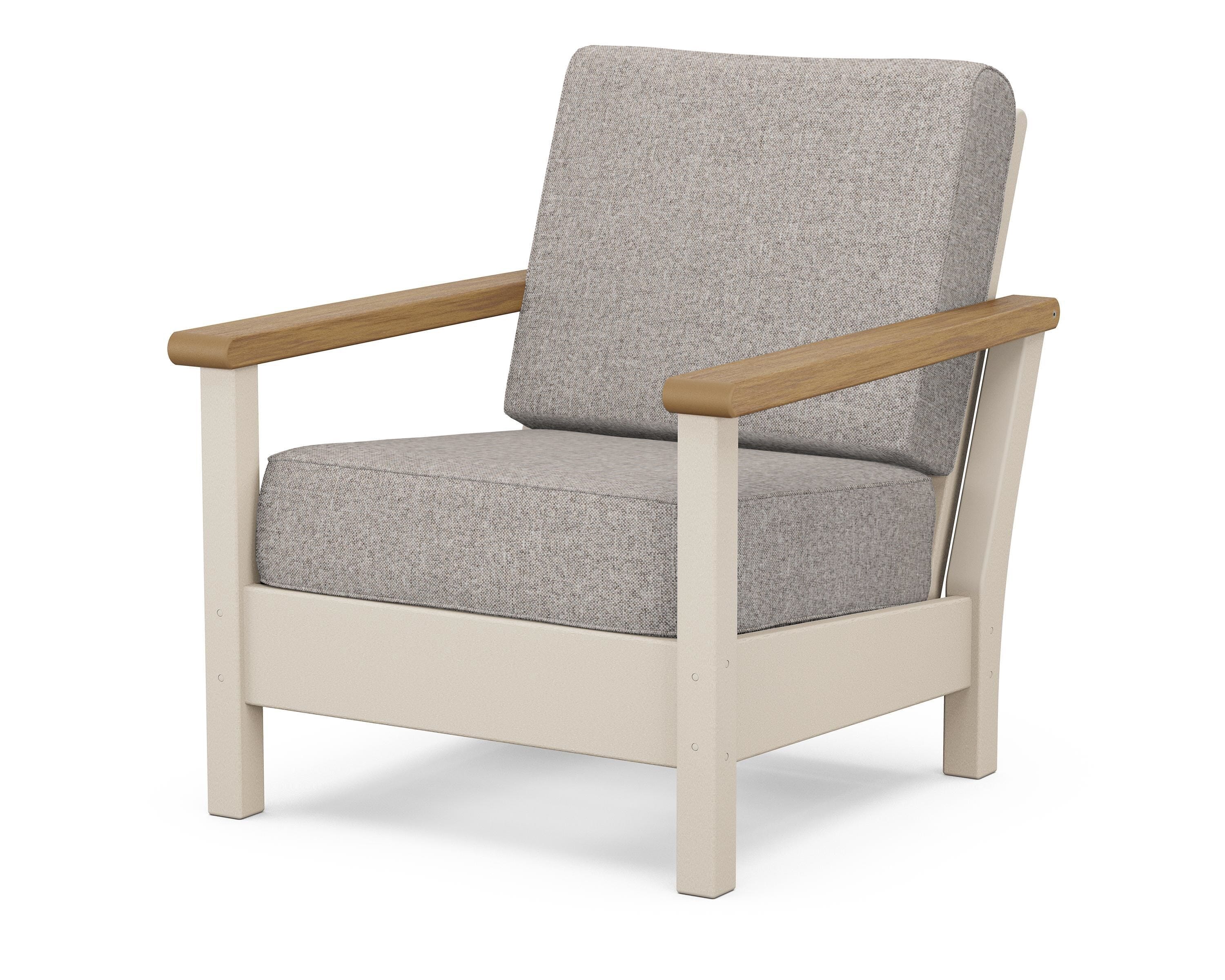 POLYWOOD® Harbour Deep Seating Chair in Sand / Natural / Weathered Tweed